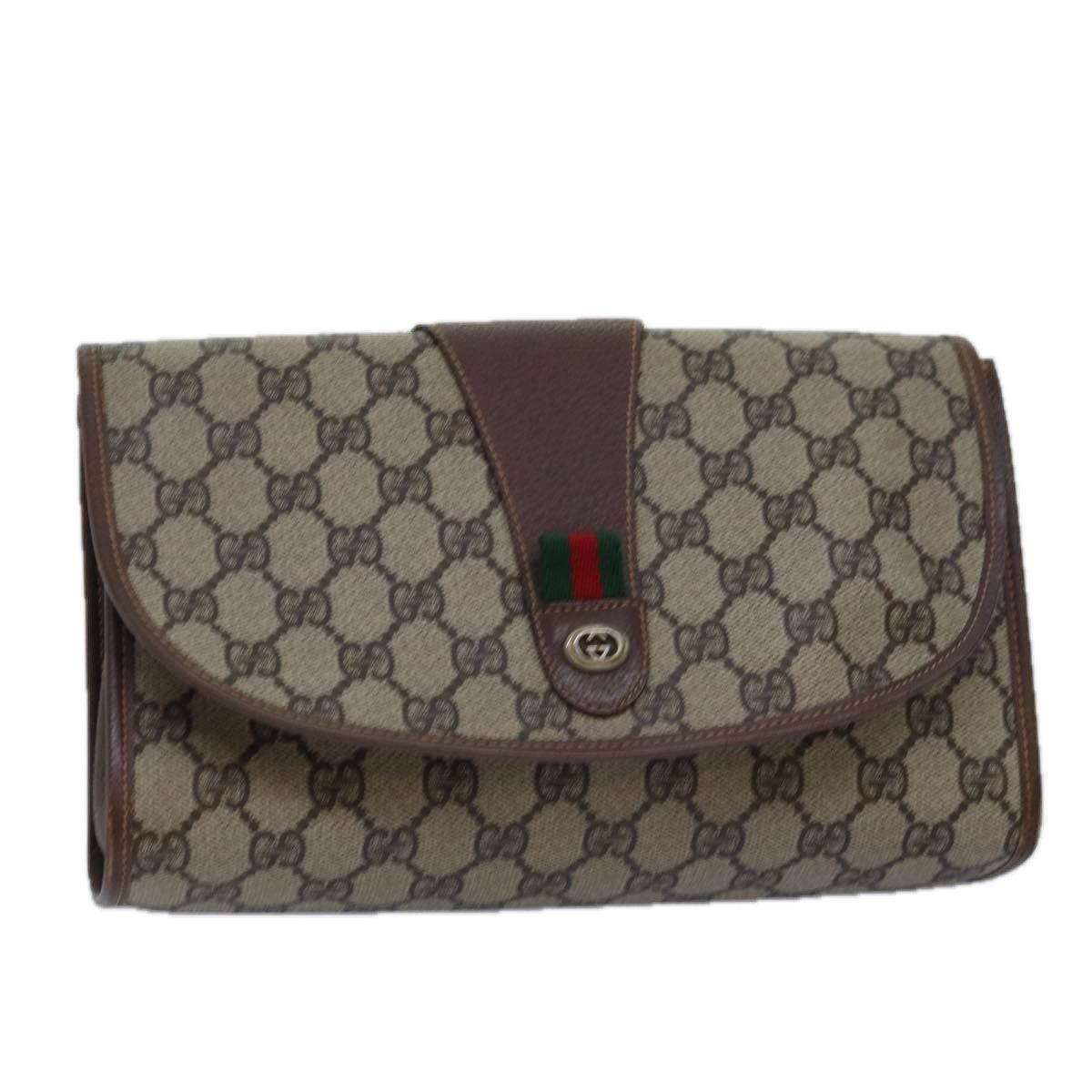 Gucci Ophidia Brown Canvas Clutch Bag (Pre-Owned) Size ONE SIZE - 1 Thumbnail