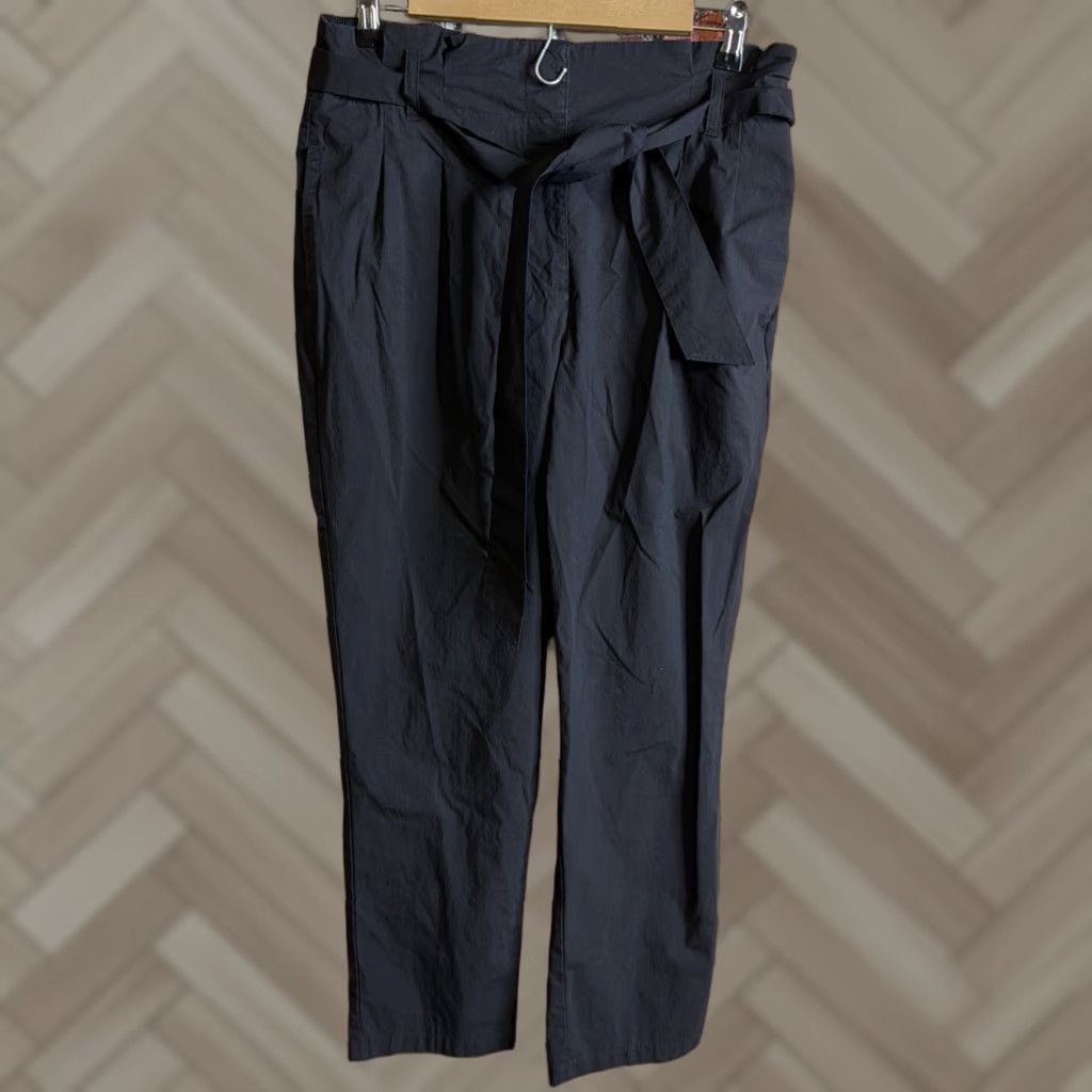 J.Crew VINTAGE J.Crew Black Wide Leg Crop Paper Bag Waist Pants Belted Womens Size 6 Size 28" / US 6 / IT 42 - 1 Thumbnail