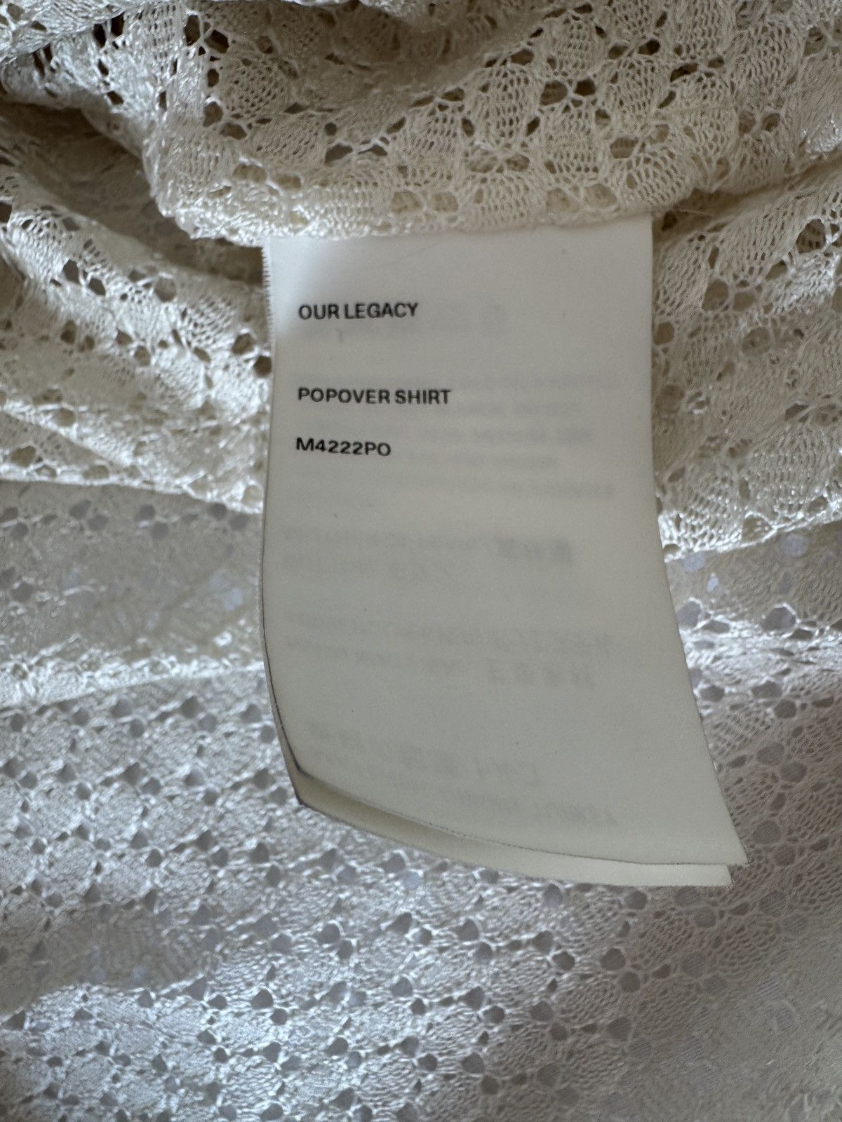 Our Legacy Popover Shirt - Off White Technical Lace Size US S / EU 44-46 / 1 - 3 Thumbnail