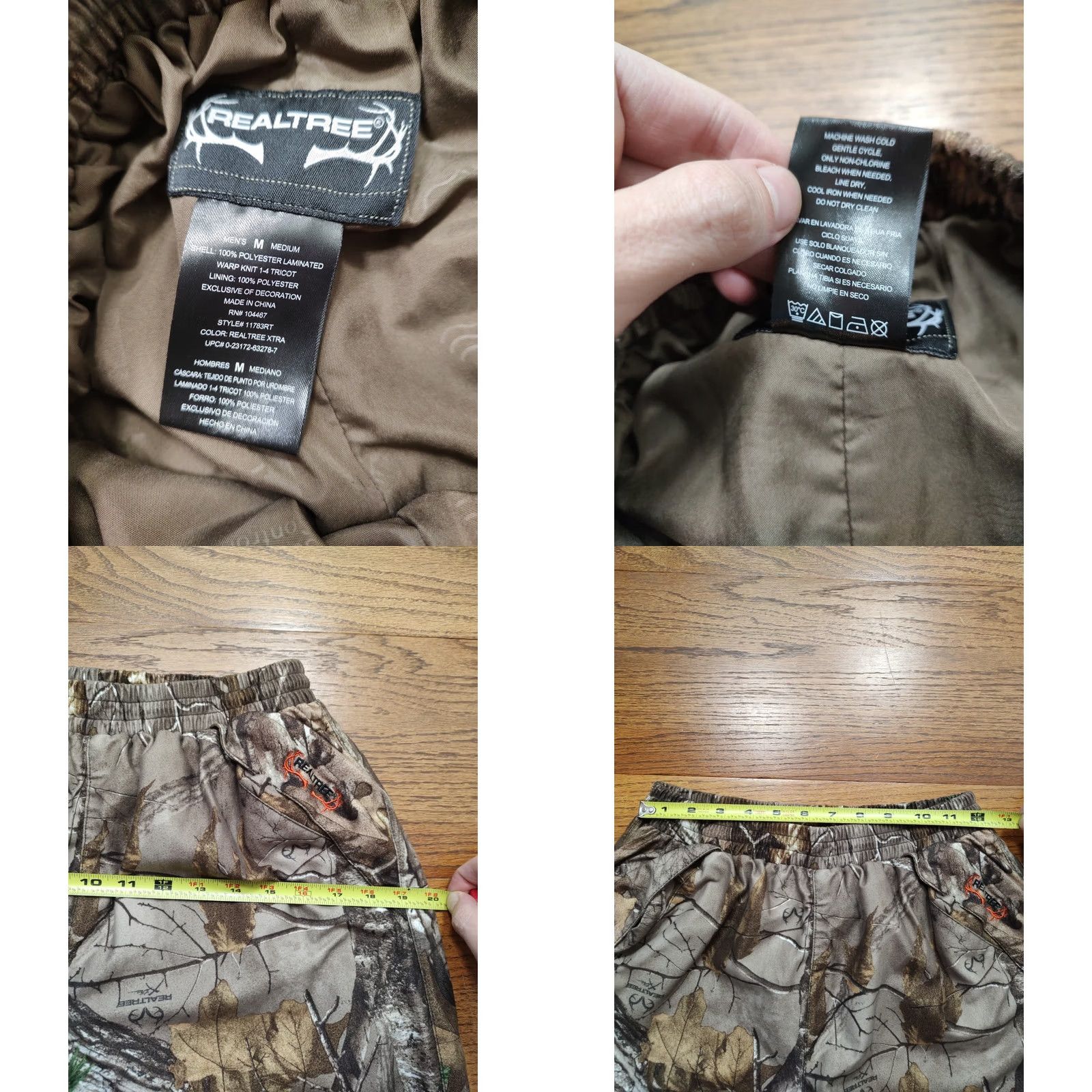 Realtree Realtree Camouflage Pants Men's M Relaxed Elastic Waist Polyester Blend Brown Straight Leg Sweatpants with Pockets Size US 31 - 8 Thumbnail