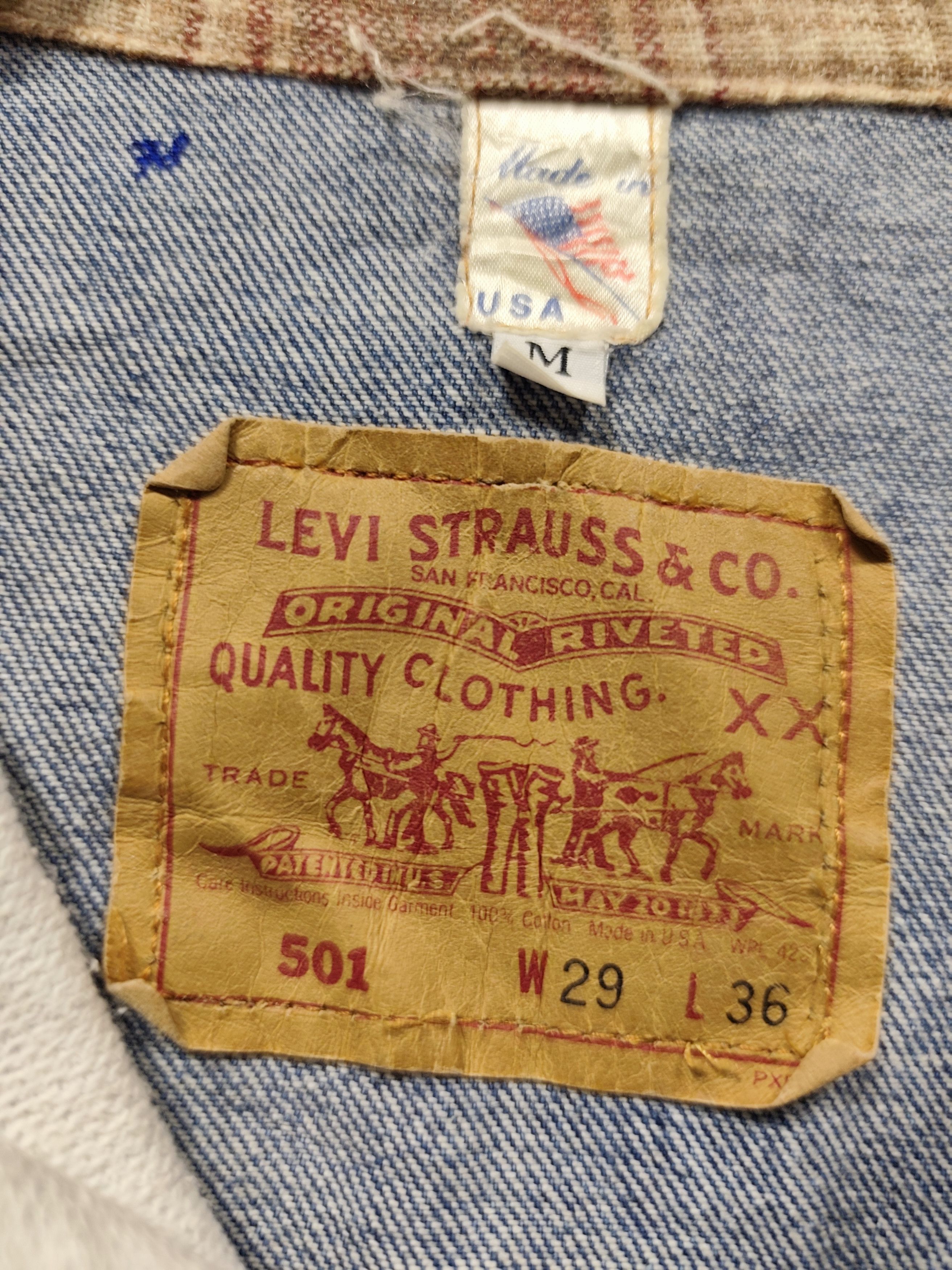 Levi's × Vintage Vintage 90s Levi's jacket patchwork made in usa Size US XL / EU 56 / 4 - 9 Thumbnail