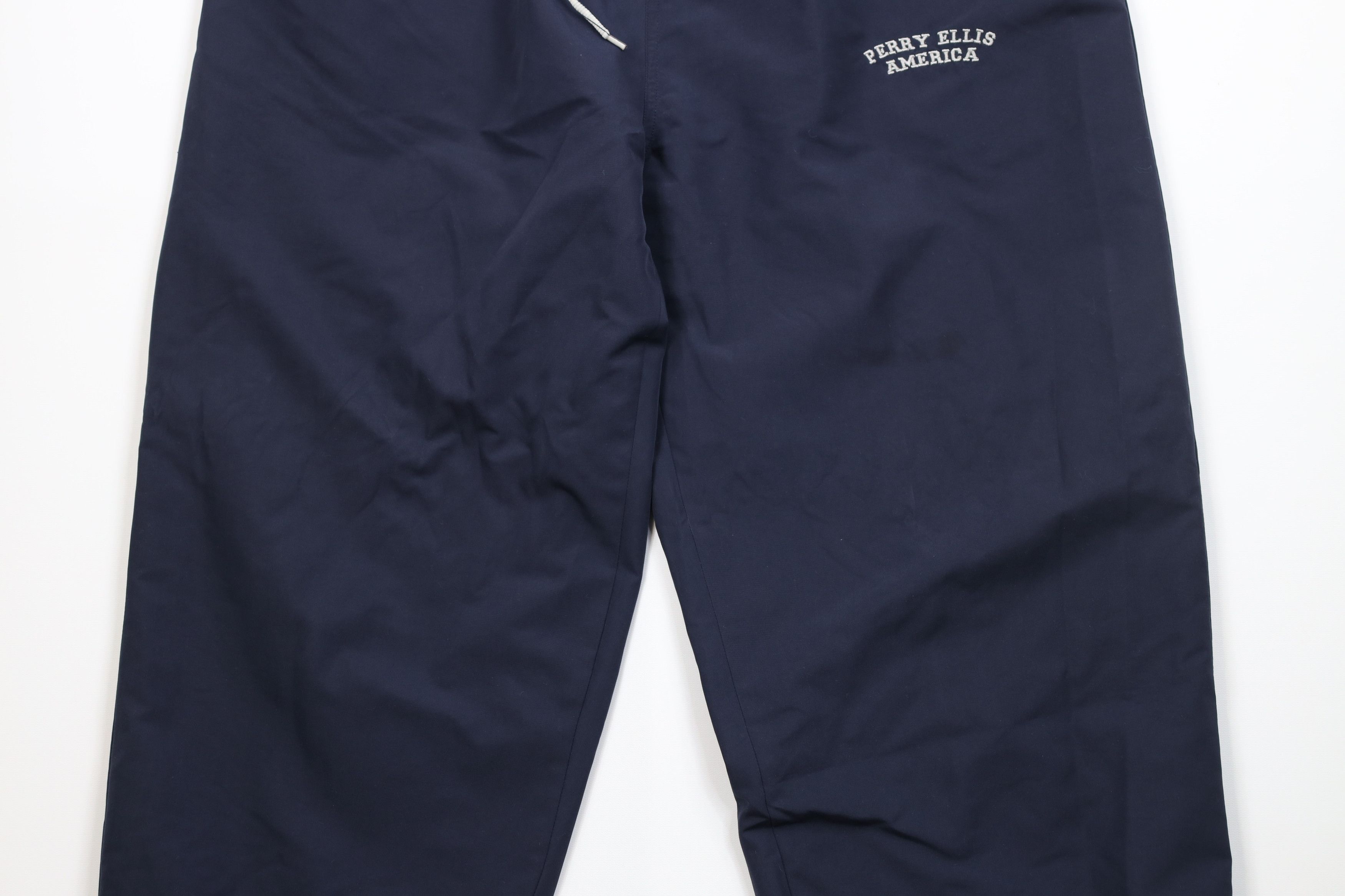 Vintage Vintage 90s Streetwear Tapered Windbreaker Pants Navy Blue Size US 38 / EU 54 - 3 Thumbnail