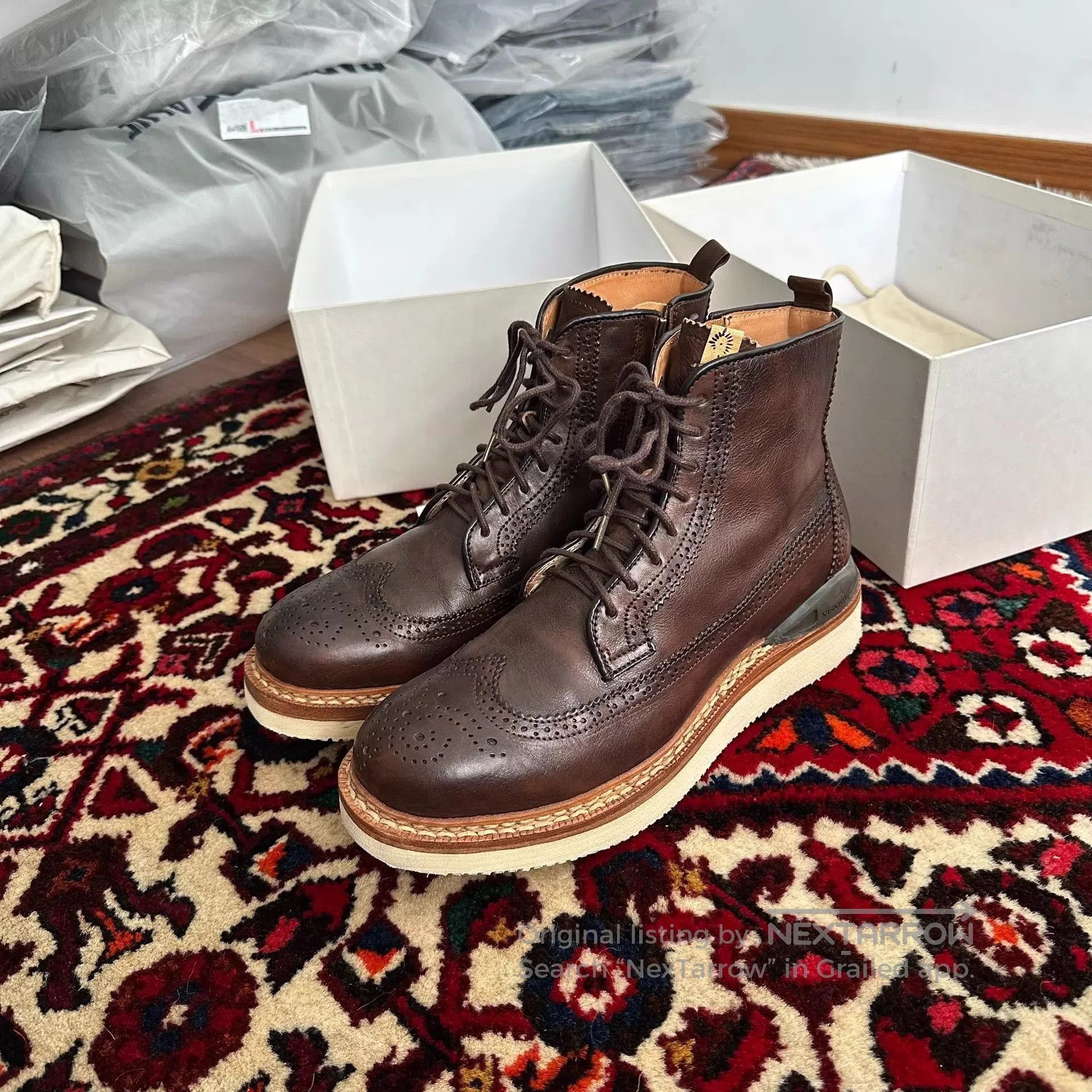 Visvim Brown Leather Brogue Ankle Boots Size 8. Size US 8 / EU 41 - 2 Thumbnail