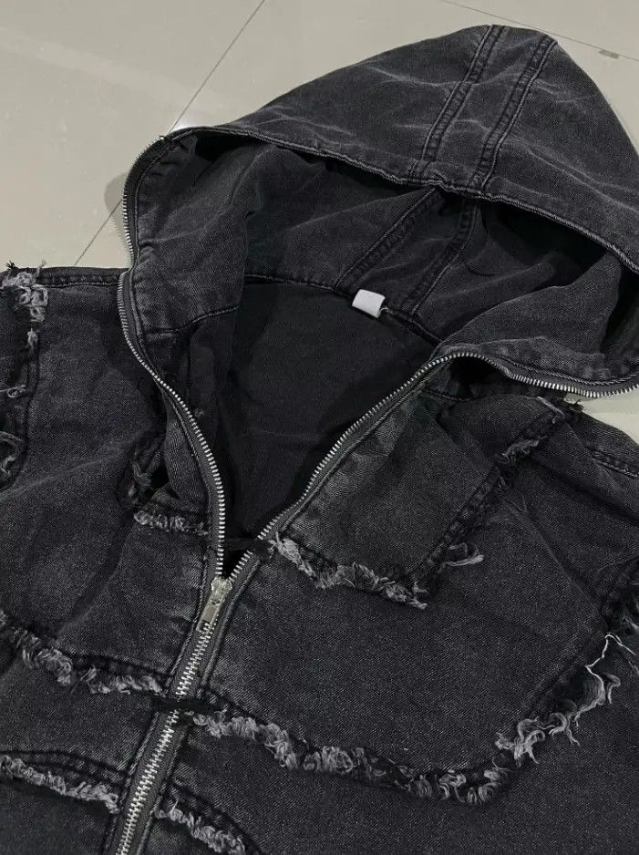 Japanese Brand Vintage Y2K Distressed Zip Up Hoodie Size US XL / EU 56 / 4 - 4 Thumbnail