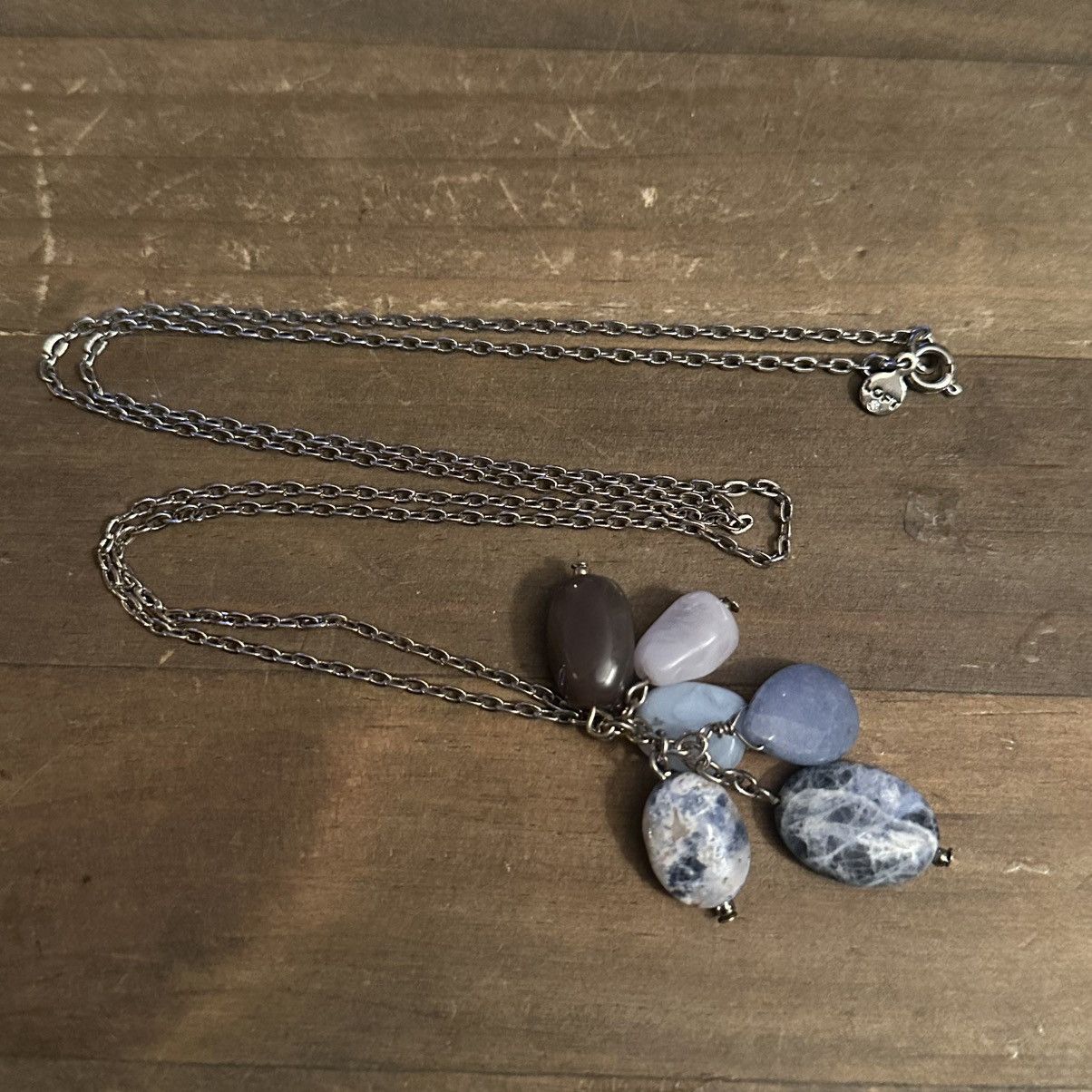Loft Vintage Loft long silver tone cluster stone necklace Size ONE SIZE - 2 Thumbnail
