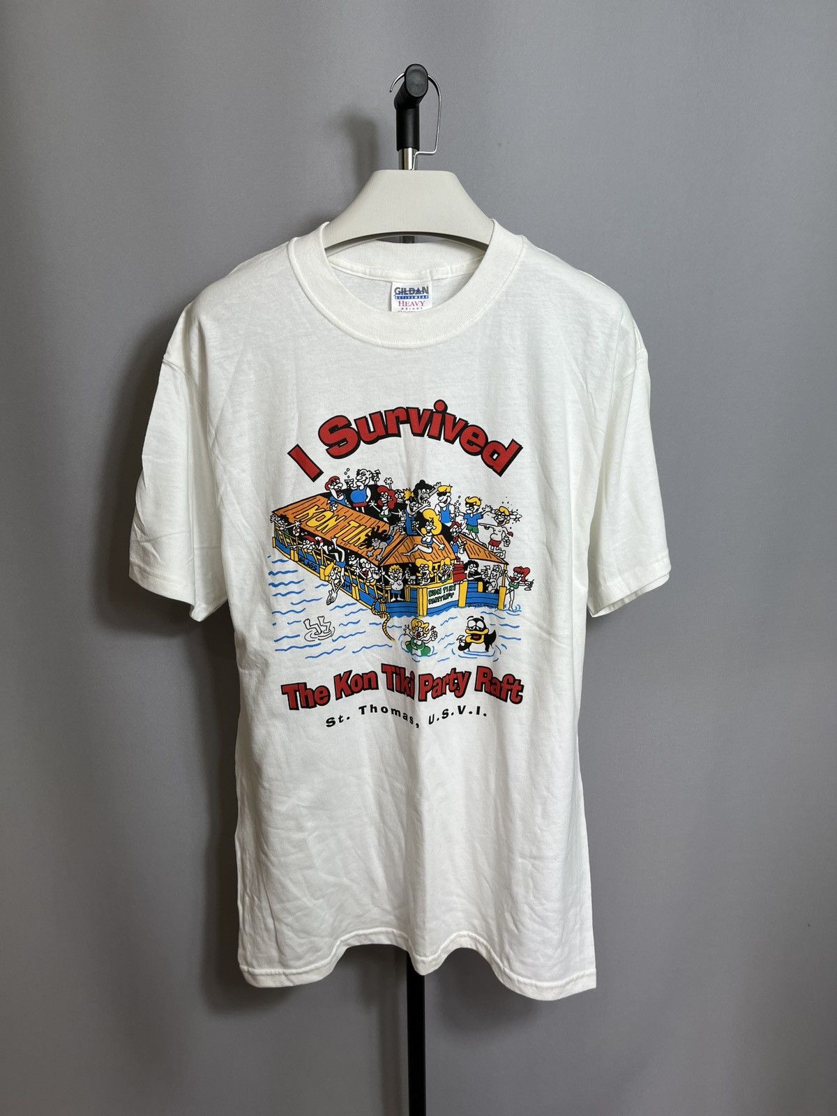 Vintage 90s Kon Tiki Party Raft St. Thomas Virgin Islands Tank shirt Size US L / EU 52-54 / 3 - 1 Thumbnail