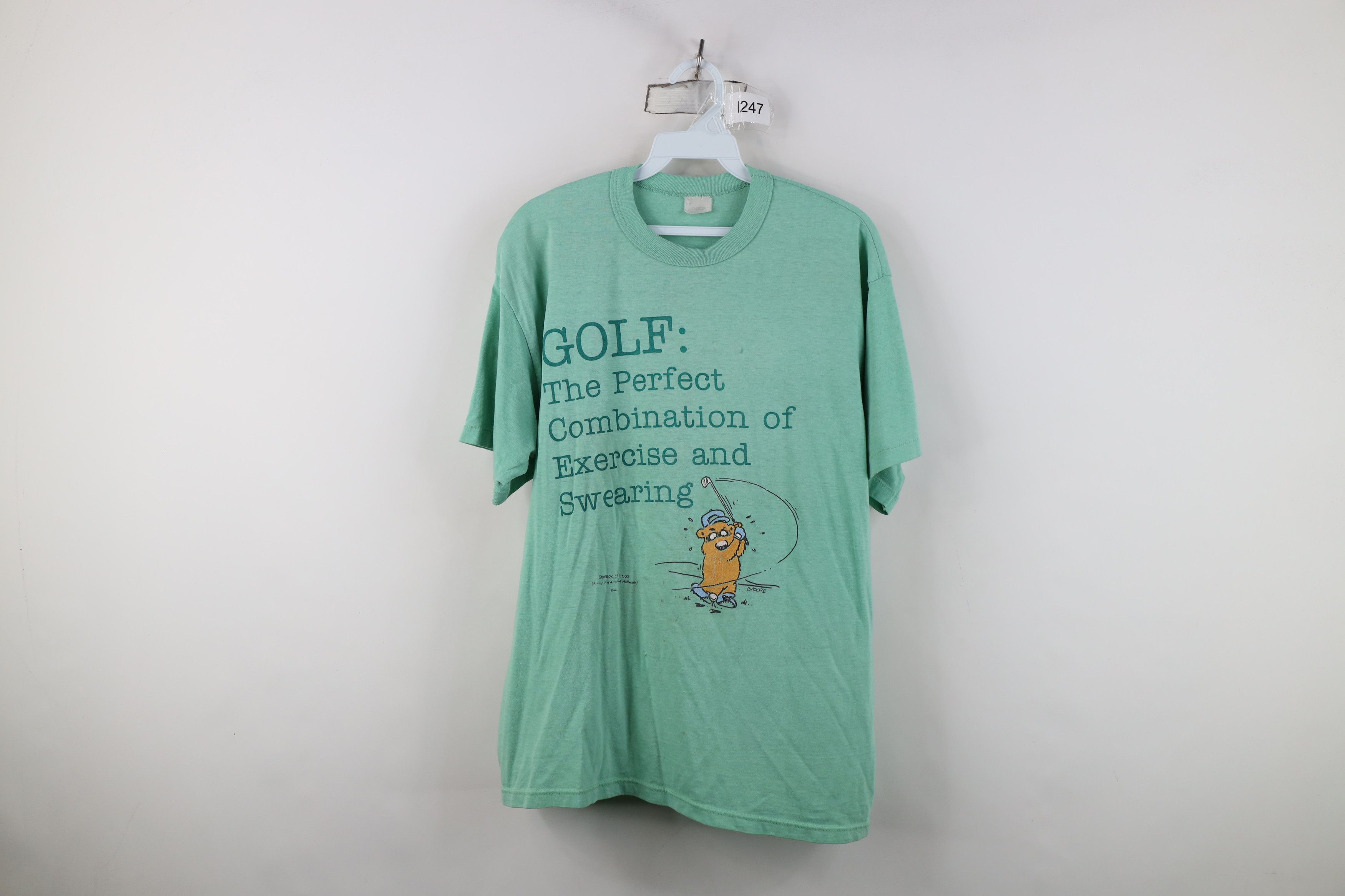 Vintage Vintage 80s 90s Funny Golf Short Sleeve T-Shirt Green USA Size US XL / EU 56 / 4 - 1 Thumbnail