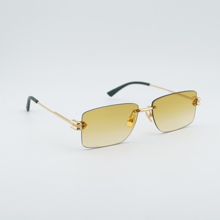 Bottega Veneta Bottega Veneta BV1126S 006 Sunglasses Gold Rectangle Frame Size ONE SIZE - 6 Thumbnail