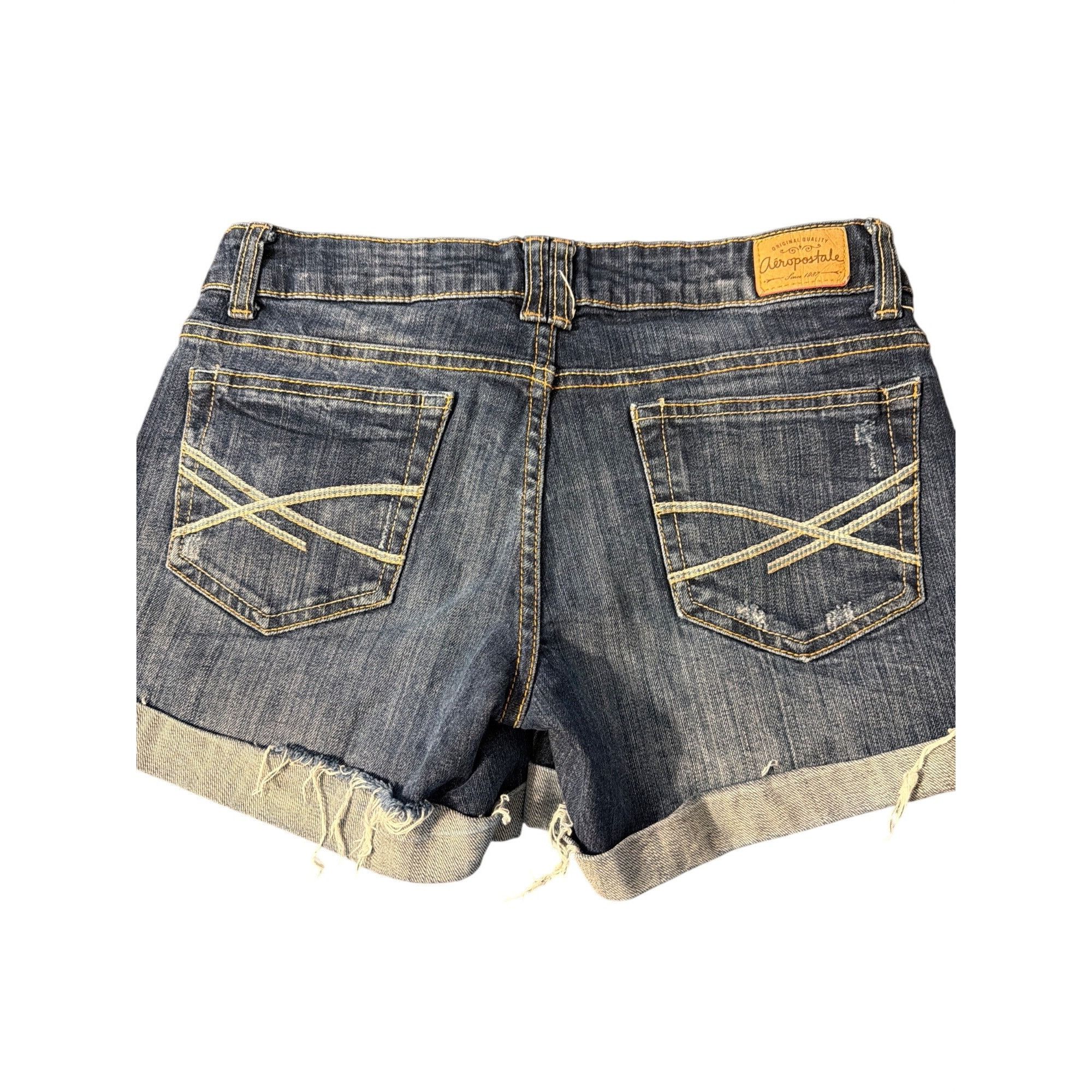 Aeropostale Aeropostale Boyfriend Denim Jean Shorts Blue Cuffed Relaxed Size 26" / US 2 / IT 38 - 3 Thumbnail