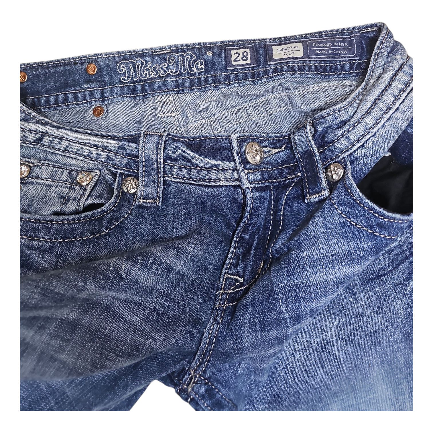 Miss Me Miss Me Signature Boot Jeans Size 28 Inseam 34 Size 28" / US 6 / IT 42 - 6 Thumbnail
