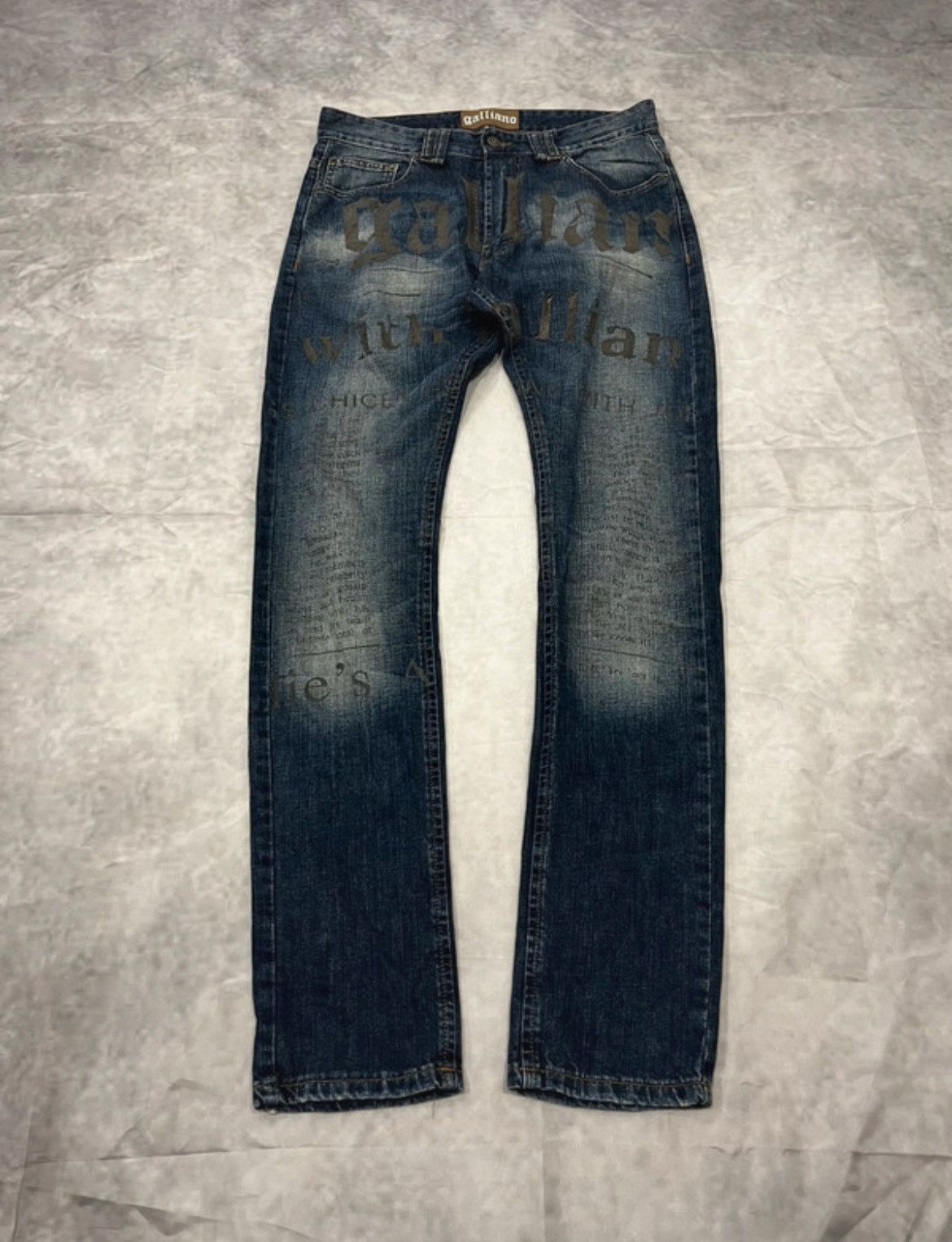 John Galliano Galliano Gazette Printed Graphic Vintage Jeans Size US 32 / EU 48 - 2 Thumbnail