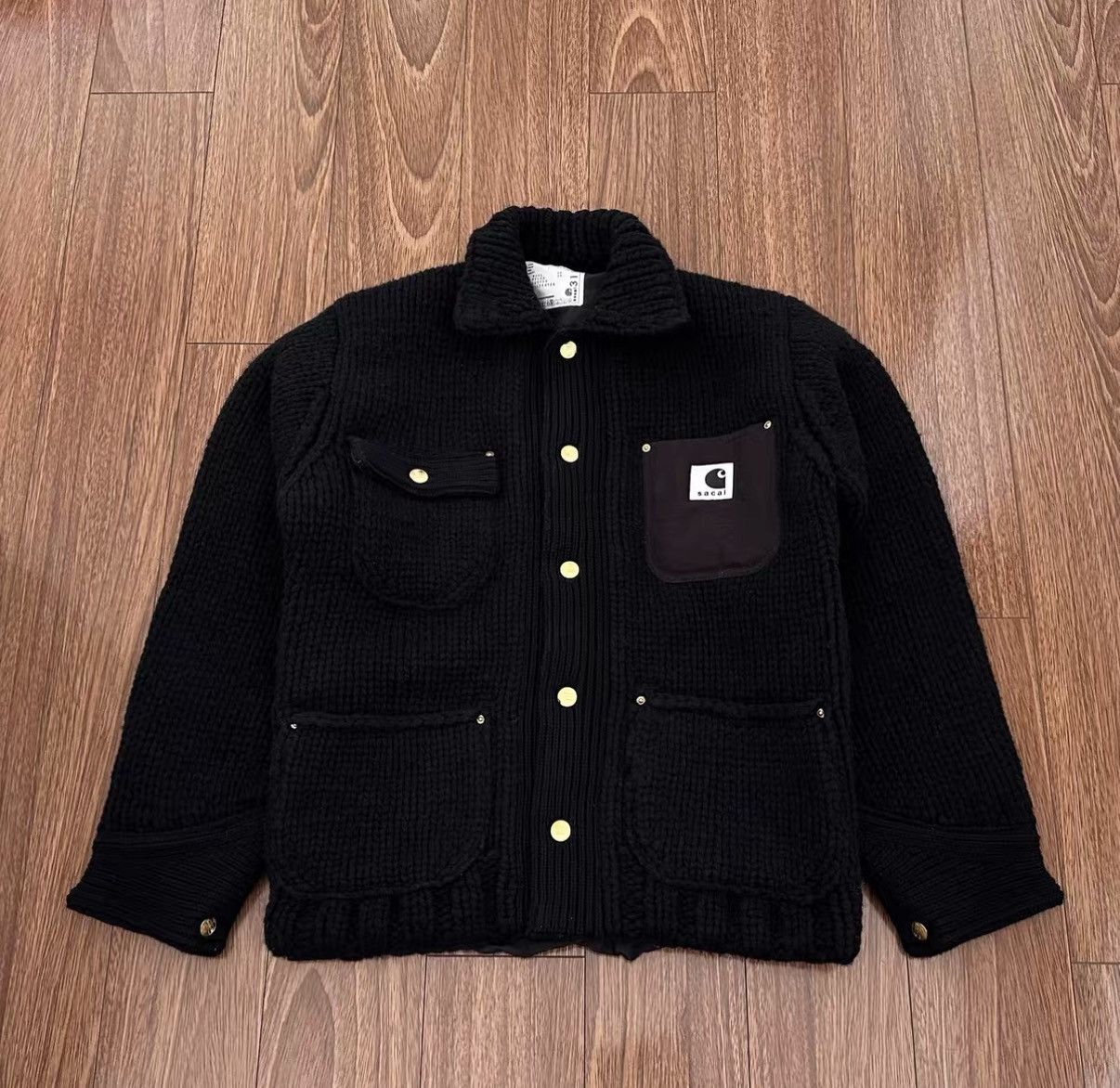 Sacai SACAI x Carhartt WIP Knit Michigan Michigan sweater jacket Size US S / EU 44-46 / 1 - 1 Thumbnail