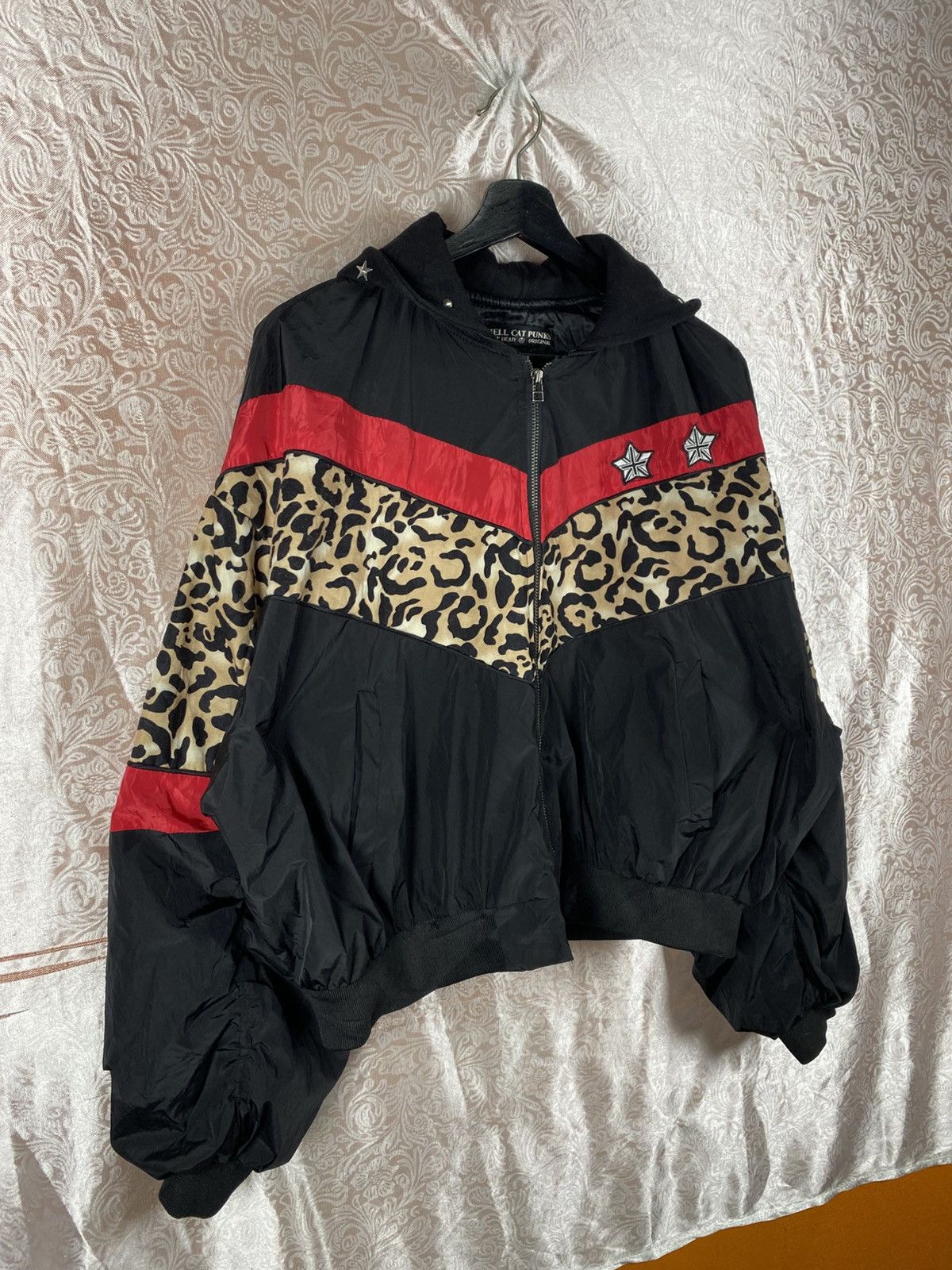 Japanese Brand Vintage Hell Cat Punks Ricca Leopard Panel Hooded Punk Jacke Size ONE SIZE - 6 Thumbnail