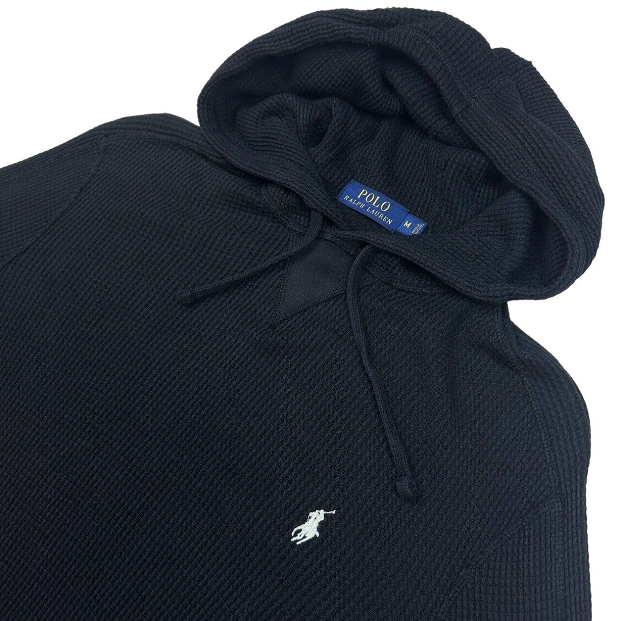 Ralph Lauren POLO RALPH LAUREN Hooded Thermal Long T-Shirt Waffle Men's M cotton Green type dark green Vintage Second Hand