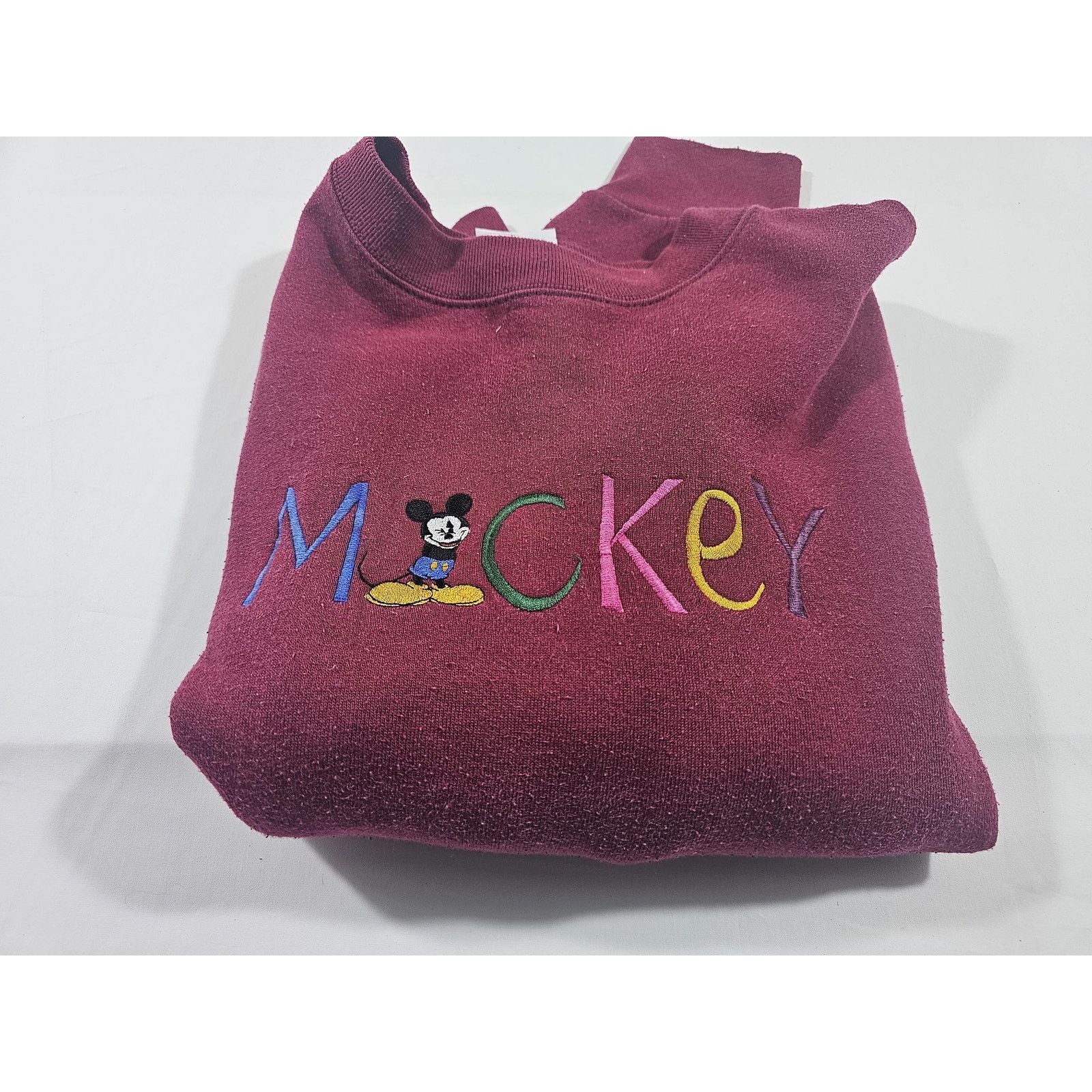 Mickey & Co. Mickey Mouse Sweatshirt Red Sz L-XL? 1990s Size US L / EU 52-54 / 3 - 3 Thumbnail