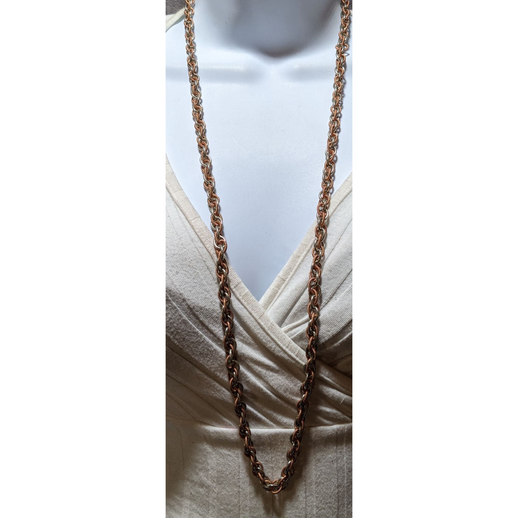 Other Silver Copper Intertwined Chain Necklace Size ONE SIZE - 5 Thumbnail