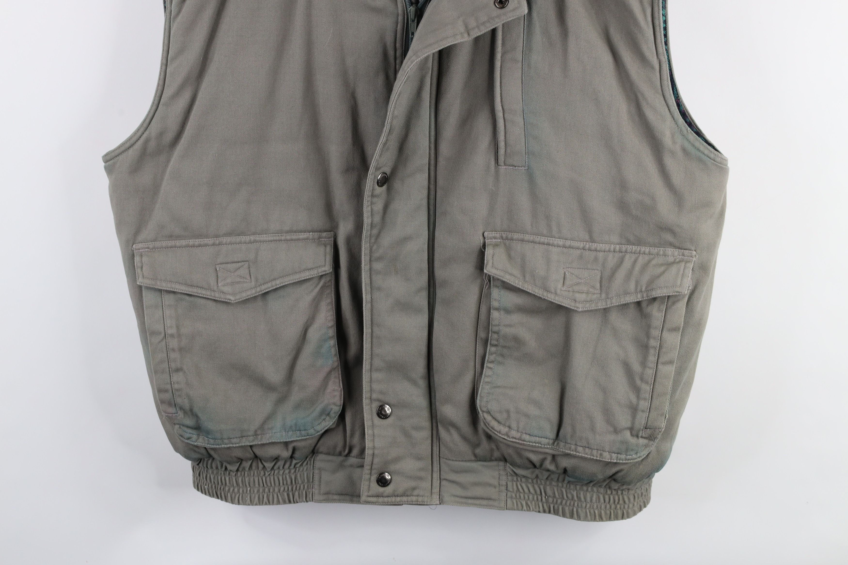 Vintage Vintage 90s Streetwear Flannel Lined Puffer Vest Jacket Size US L / EU 52-54 / 3 - 3 Thumbnail
