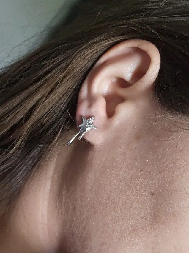 Jewelry Sparkling Zircon Lava Star Stud Earring Size ONE SIZE - 3 Thumbnail