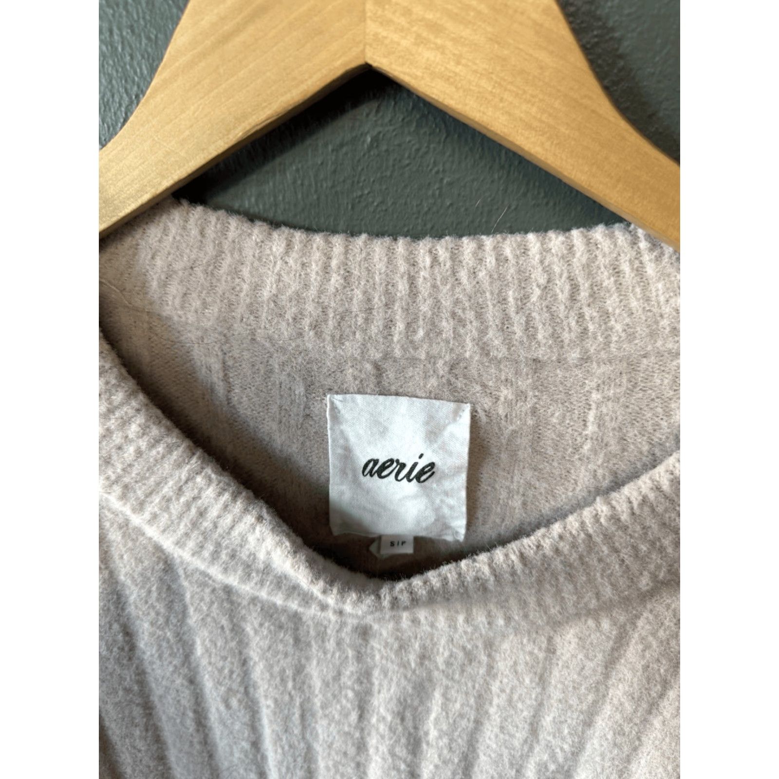 Vintage Aerie Sweatshirt Pullover Ribbed Fleece Brown Womens Size M 27in Pit 26in Back Hem Size M / US 6-8 / IT 42-44 - 3 Thumbnail