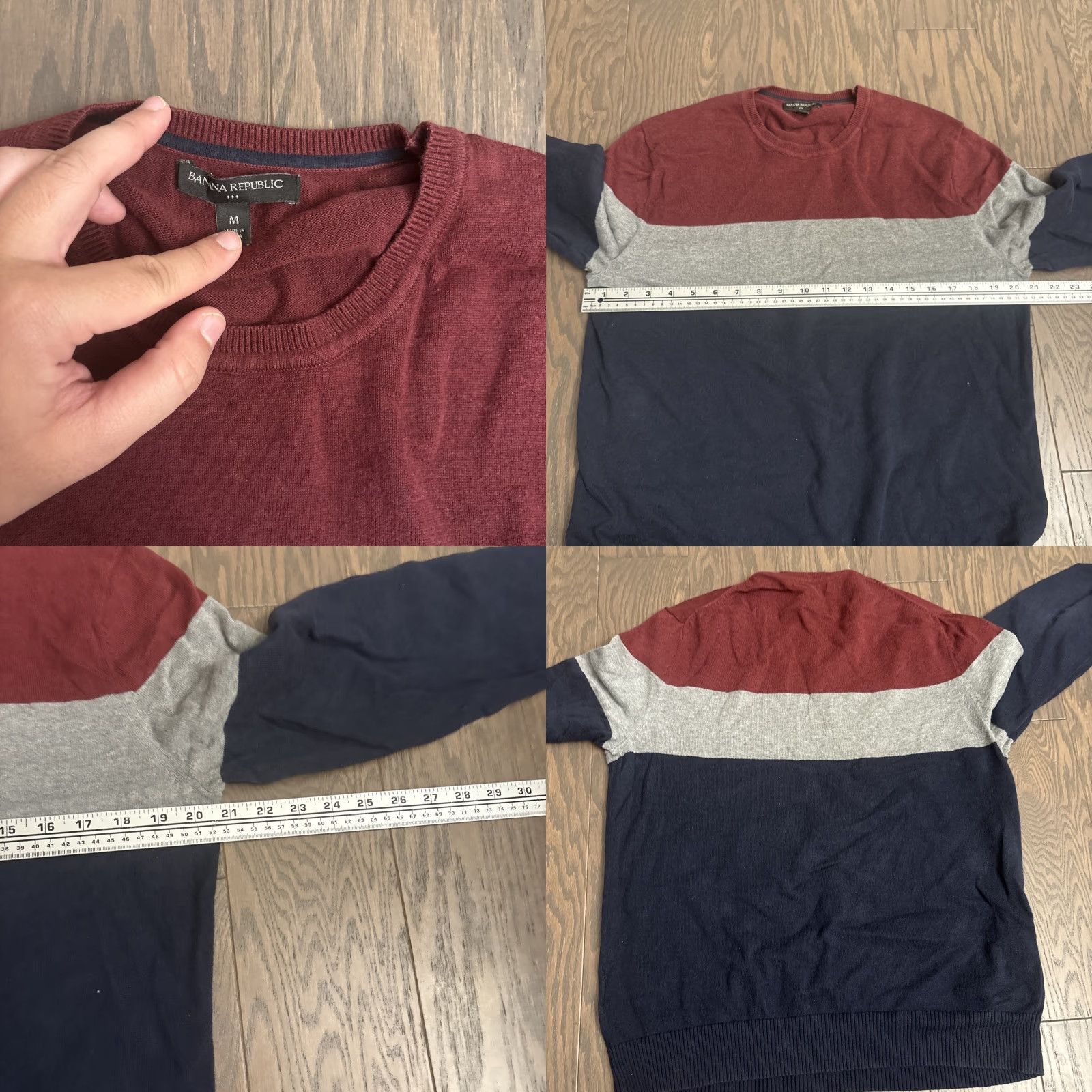 Banana Republic Banana Republic Sweater Mens Cotton Crewneck Pullover Colorblock Medium M Blue Size US M / EU 48-50 / 2 - 8 Thumbnail