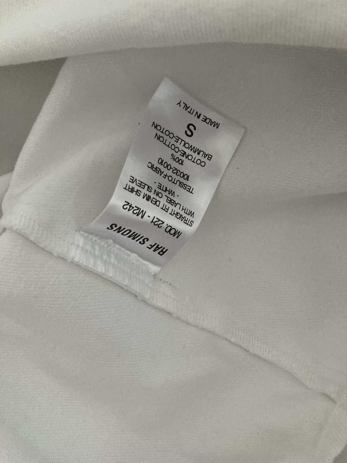 Raf Simons Straight Fit Denim Shirt w/ Leather Patch & Label On Sleeve Size US S / EU 44-46 / 1 - 8 Thumbnail