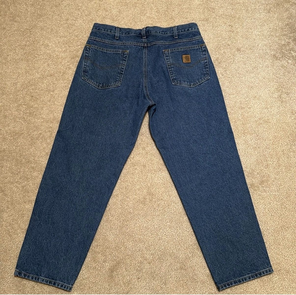 Carhartt Carhartt Men's Blue Relaxed Fit Jeans Size 35W 28L Size US 35 - 6 Thumbnail