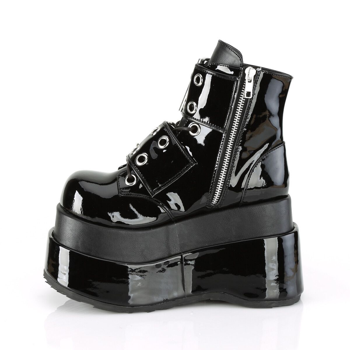 Other Bear 104 Black Patent 4.5" Goth Punk Rock Platform Ankle Boo Size US 10 / IT 40 - 9 Thumbnail
