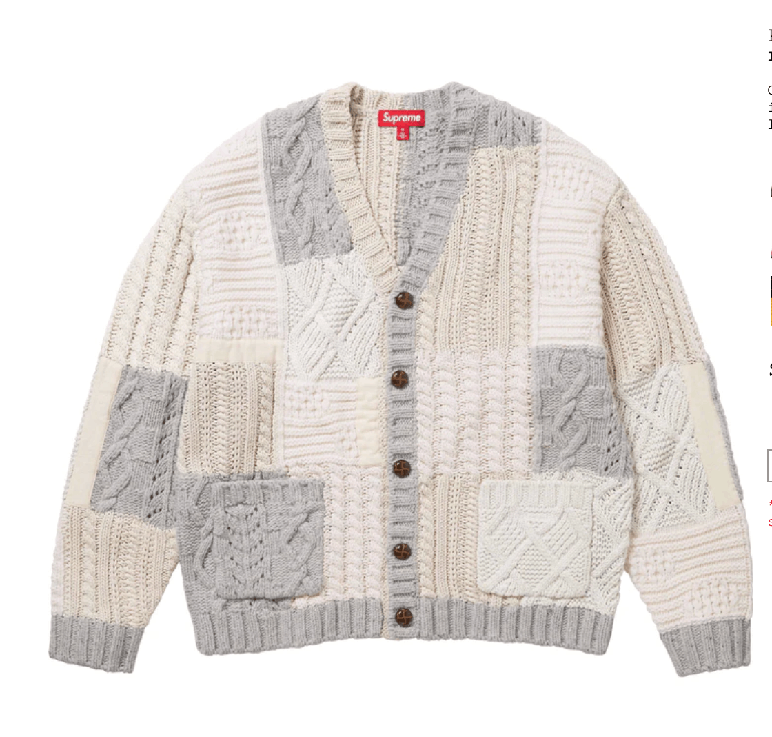 Supreme APPLIQUE CABLE KNIT SWEATER | Grailed