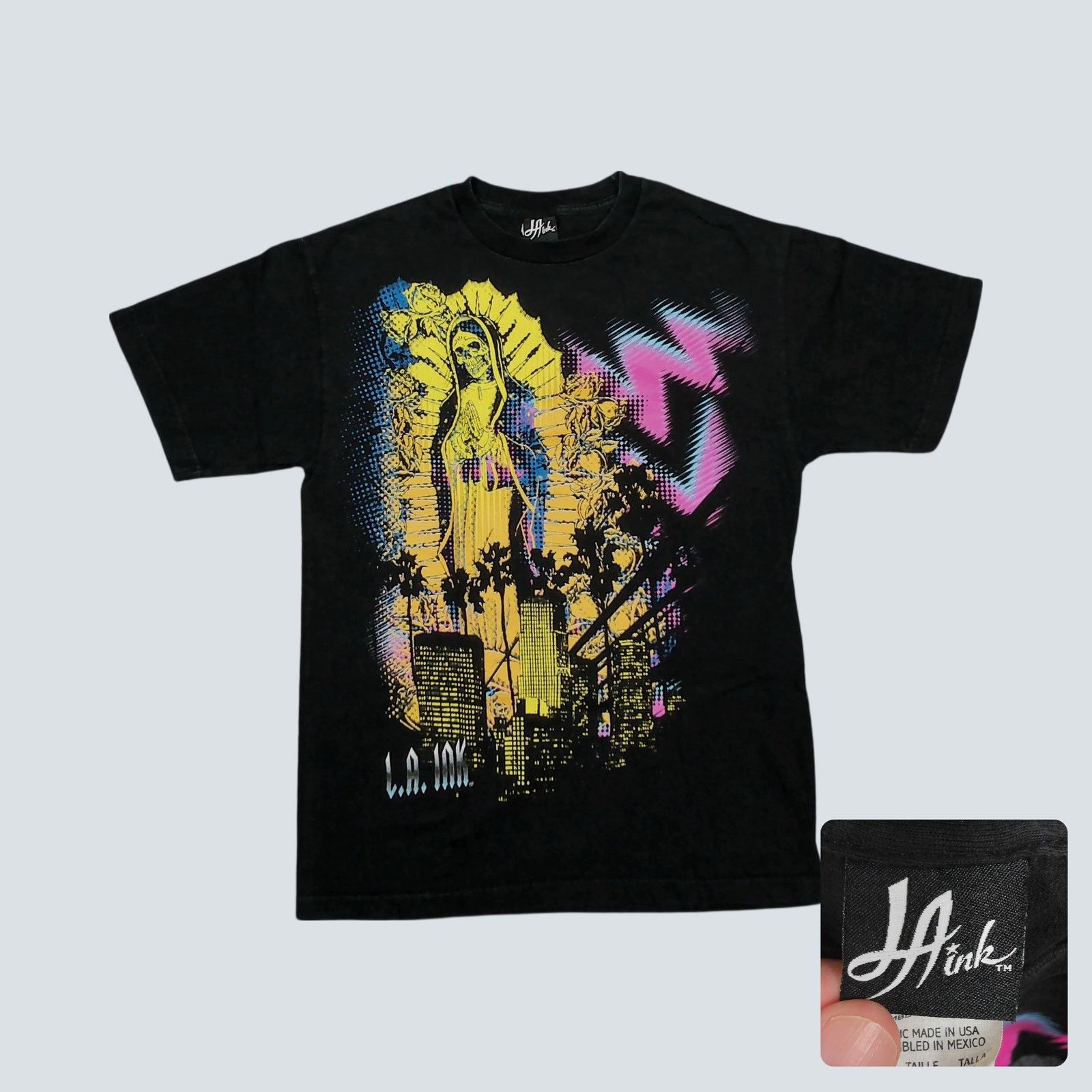 Other Vintage / Discovery / L.A. Ink 2008 Neon Skull Graphic Tee Size US M / EU 48-50 / 2 - 1 Thumbnail
