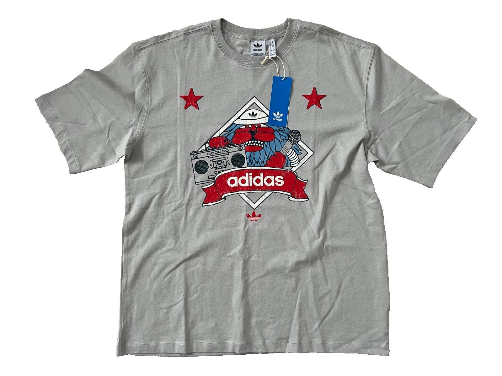 Adidas Adidas KG9061 Kingston Cotton Tee Grey ( S ) Size S / US 4 / IT 40 - 3 Thumbnail