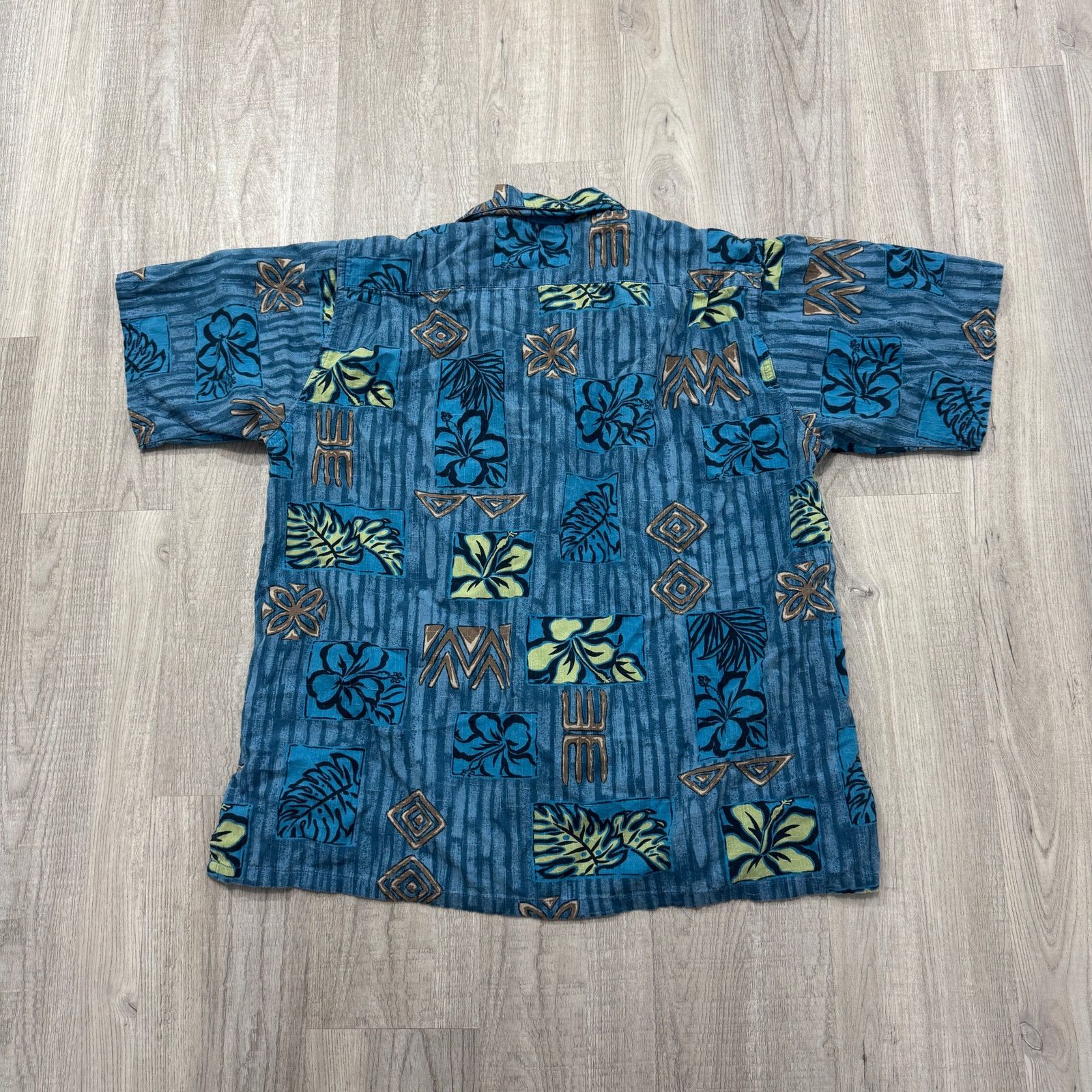 Vintage Go Barefoot Hawaiian Shirt Men's Small Blue Floral Aloha Size US S / EU 44-46 / 1 - 6 Thumbnail