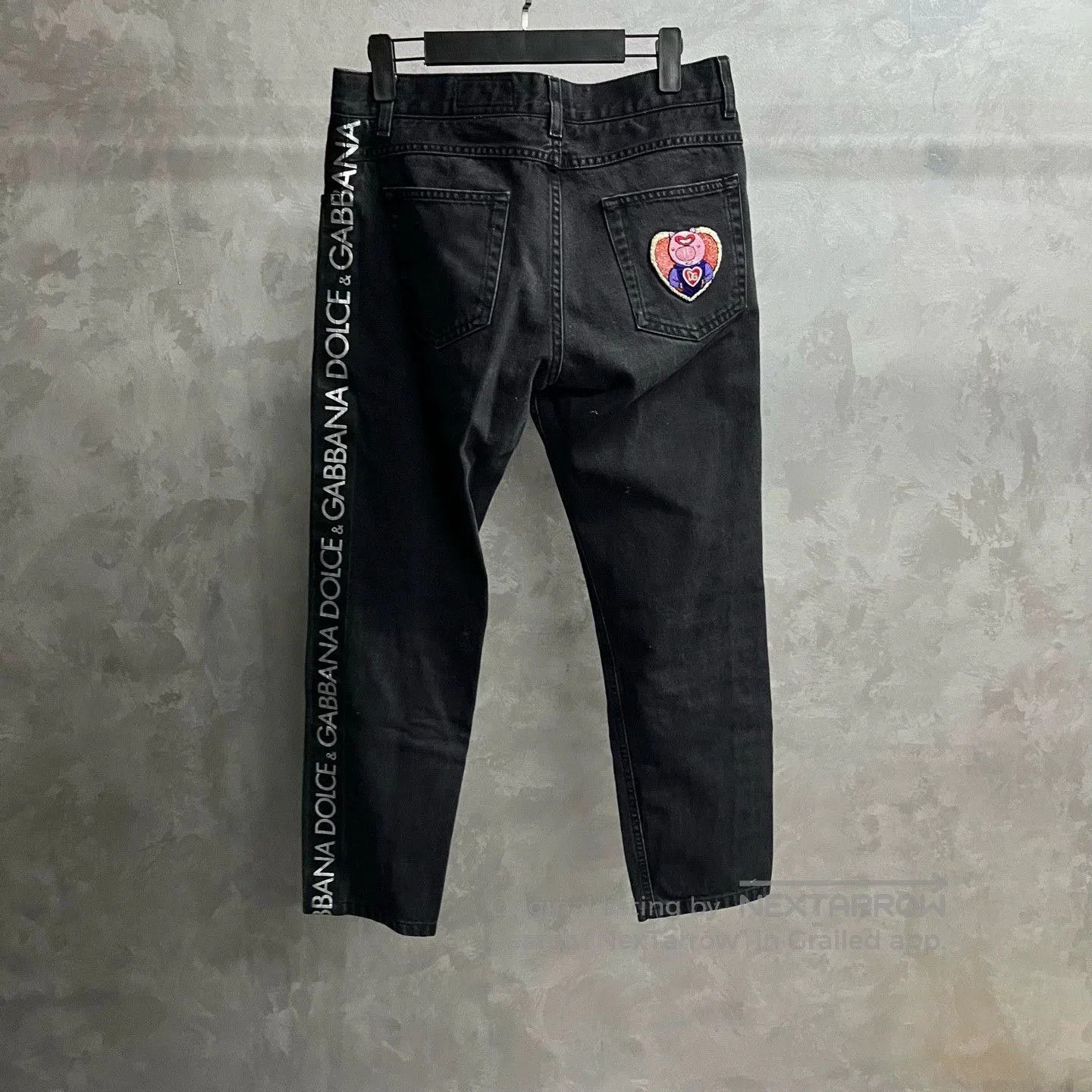 Dolce & Gabbana black patterned casual straight-leg jeans. Size US 30 / EU 46 - 2 Thumbnail