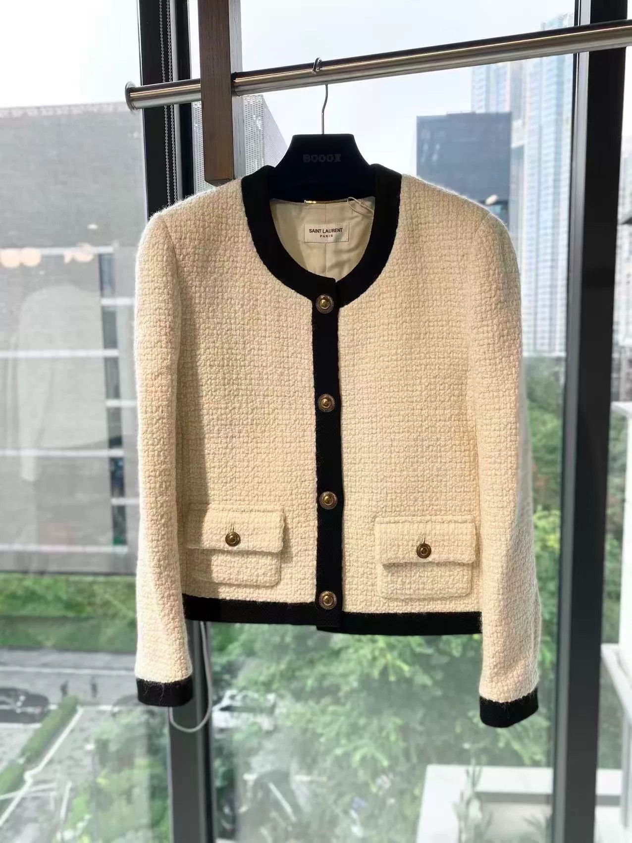 Saint Laurent Paris Saint Laurent SLP Wool Tweed Jacket Size S / US 4 / IT 40 - 1 Thumbnail