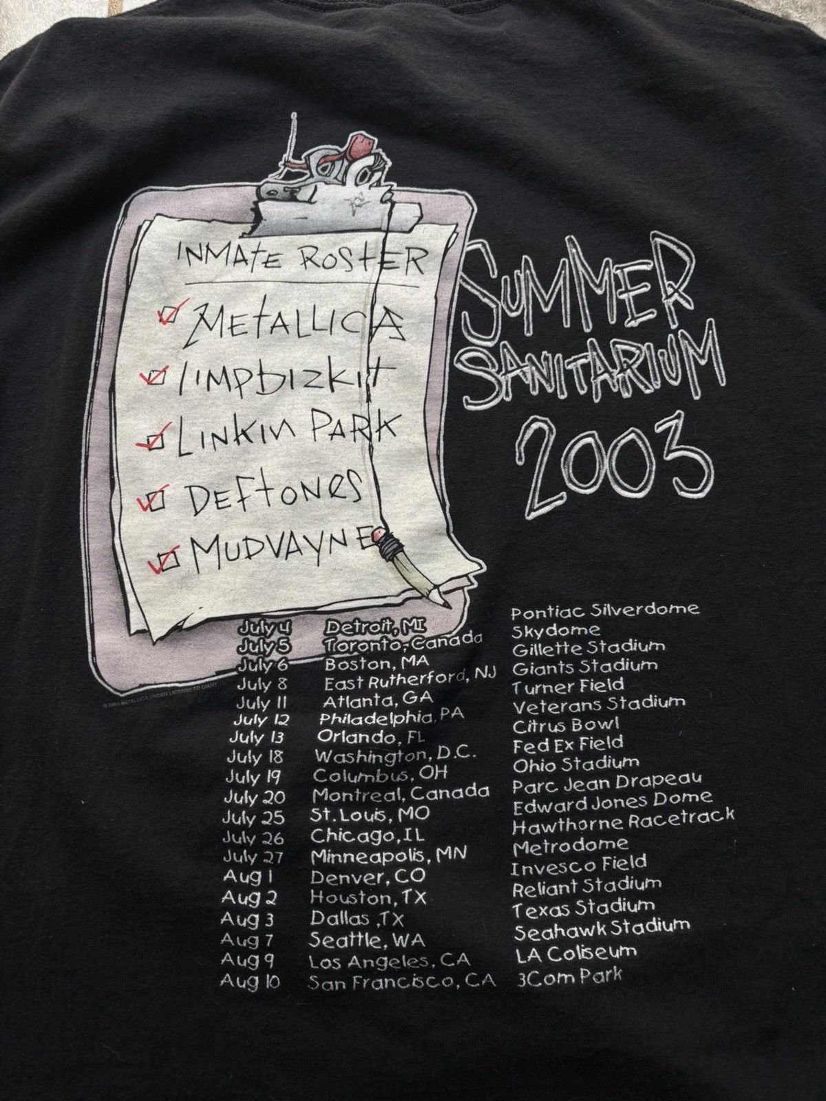 Vintage Metallica Summer Sanitarium 2003 Size US XL / EU 56 / 4 - 5 Thumbnail