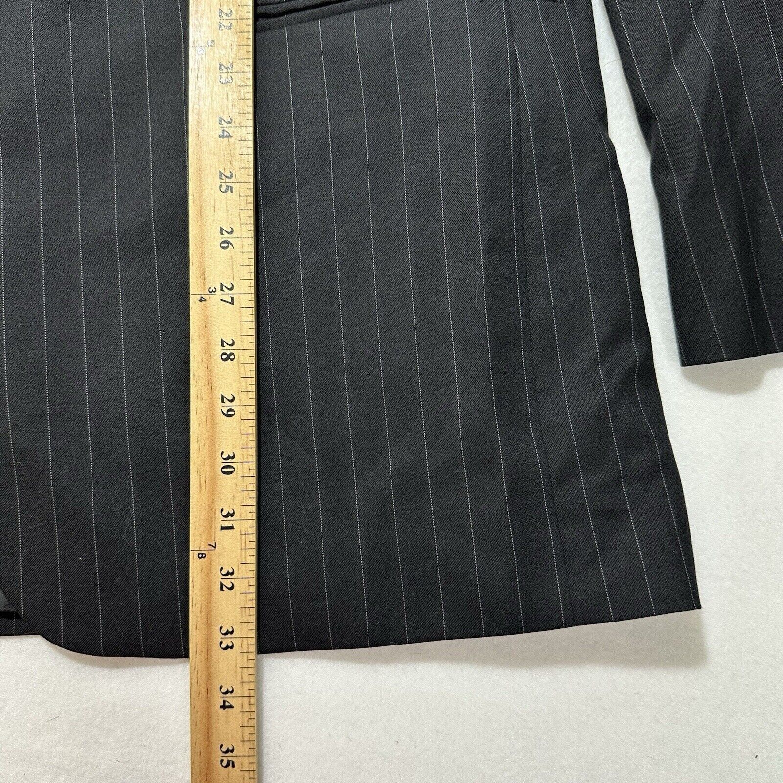 Chaps Chaps Suit Jacket Men's 46LWool Black Pinstripe Sport Coat Size 46L - 11 Thumbnail