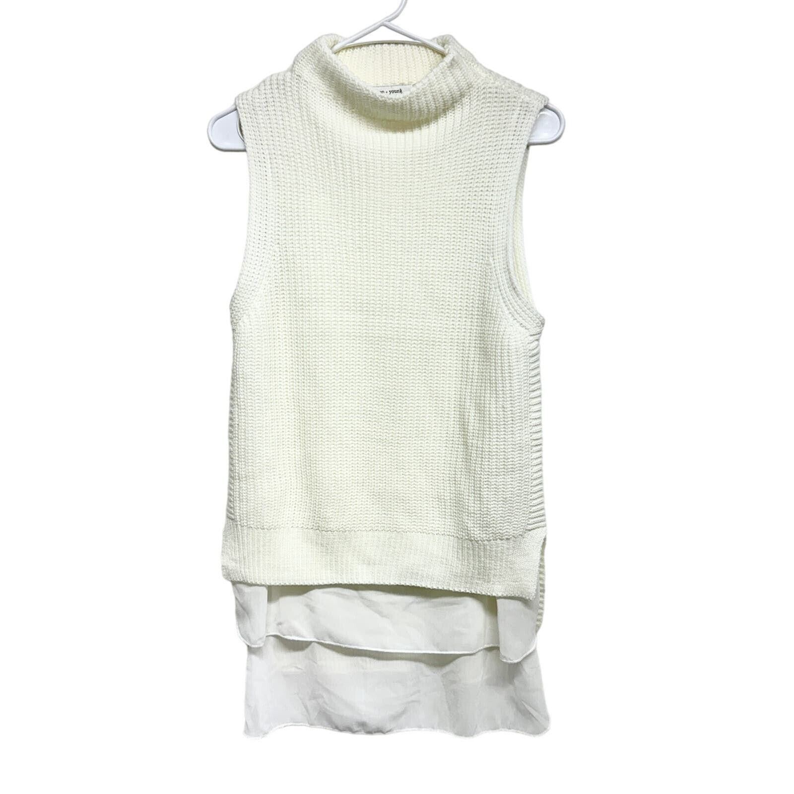 Other Bishop + Young Knit Woven Vest Chunky Mock Sweater Medium Size M / US 6-8 / IT 42-44 - 1 Thumbnail