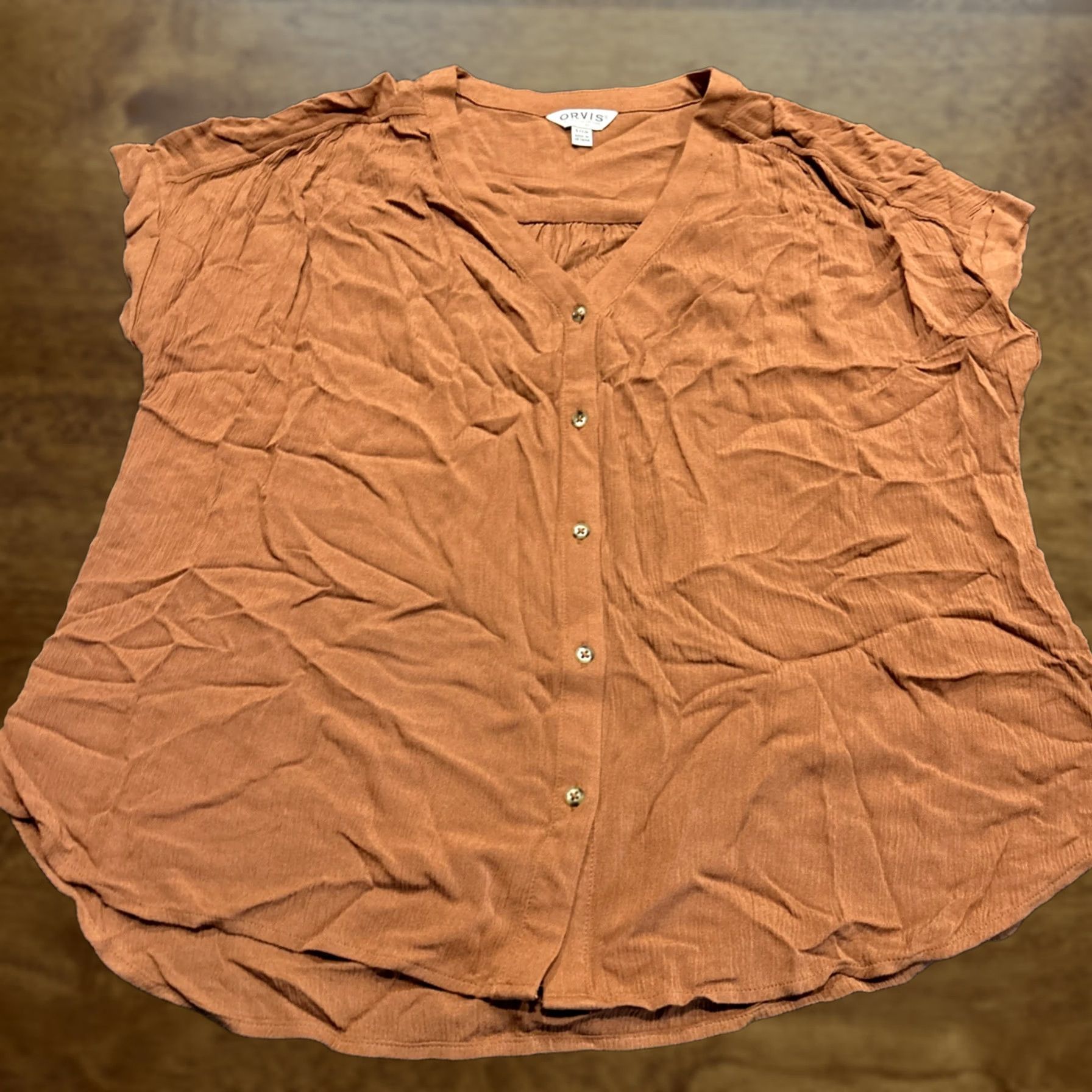 Orvis Orvis Shirt Womens S Orange Sleeveless Button Up Outdoor Hiking Camp Casual A36 Size S / US 4 / IT 40 - 1 Thumbnail