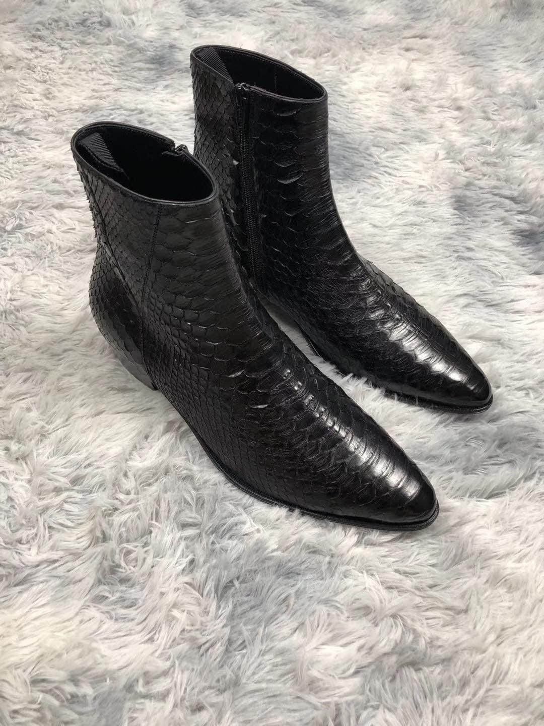 Celine × Hedi Slimane 19SS 40mm Python Jacno Zipped Boots sz41.5 Size US 8.5 / EU 41-42 - 3 Thumbnail