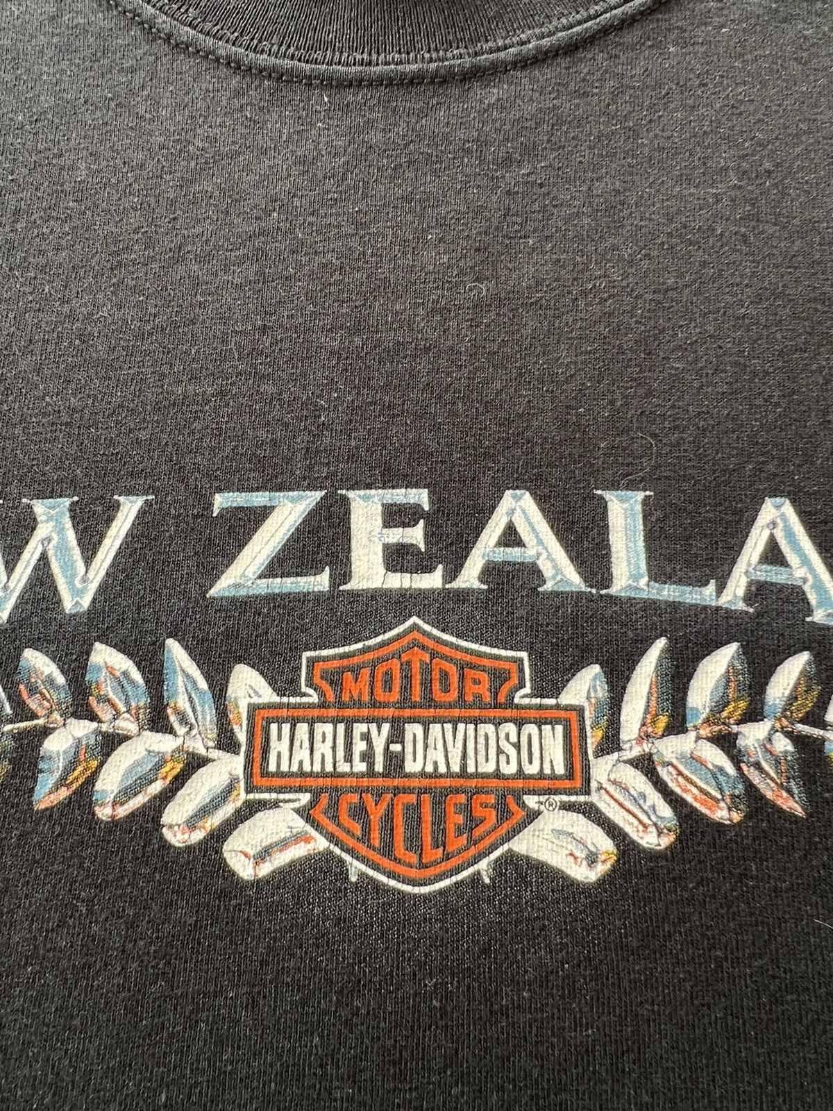 Harley Davidson Vintage 2002 Harley Davidson New Zealand Black T-shirt Size US M / EU 48-50 / 2 - 7 Thumbnail