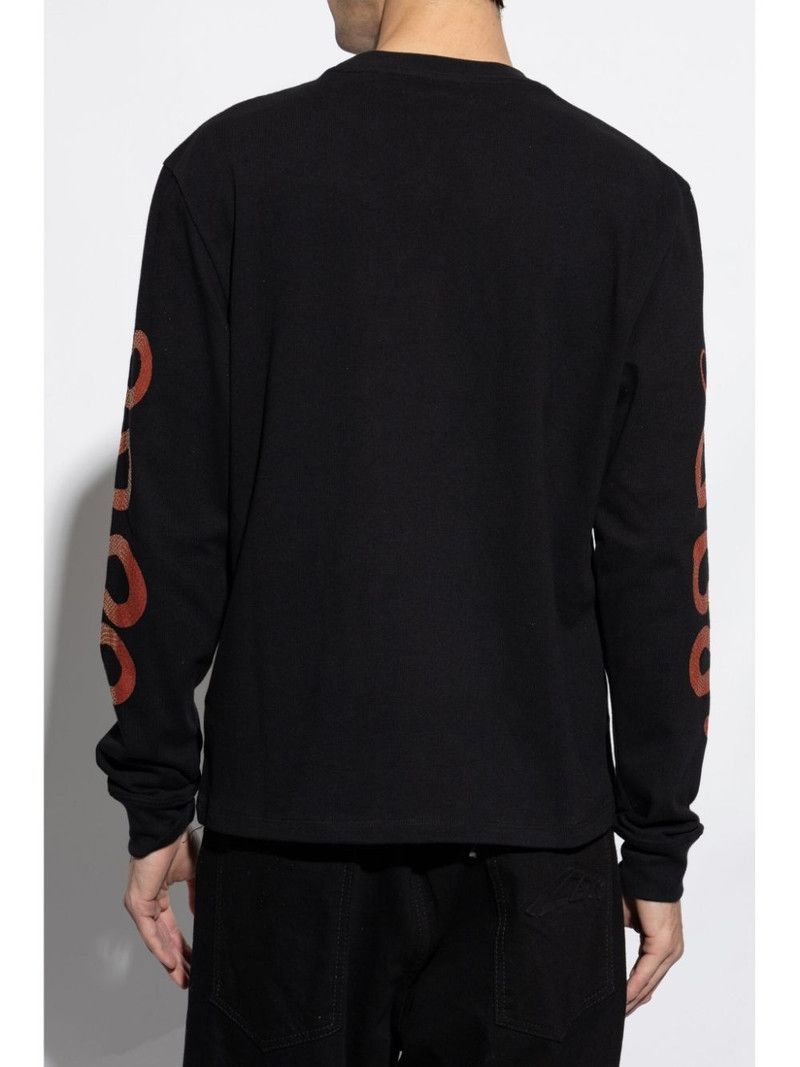 Amiri o1s1wg110326 Logo-Print Long-Sleeve T-Shirt in Black Size US L / EU 52-54 / 3 - 4 Thumbnail