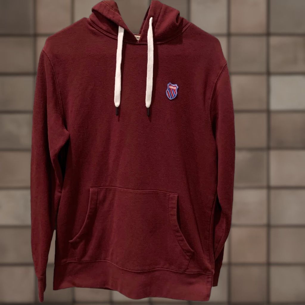 K-Swiss K-Swiss Mens Hoodie Pullover Maroon Size S Cool Athletic Unisex? (Note: This is incorrect) Size US S / EU 44-46 / 1 - 1 Thumbnail