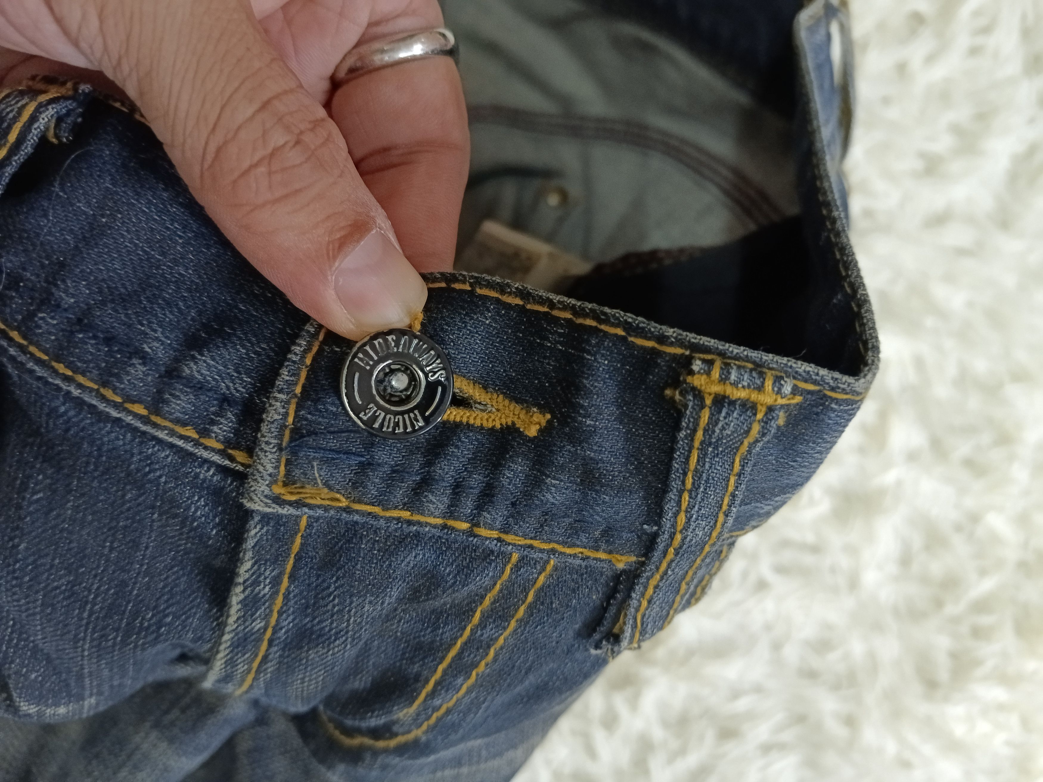 Nicole Club INSANE 90s🔥NICOL CROSS STITCH FLARE DENIM PANTS Size US 31 - 7 Thumbnail