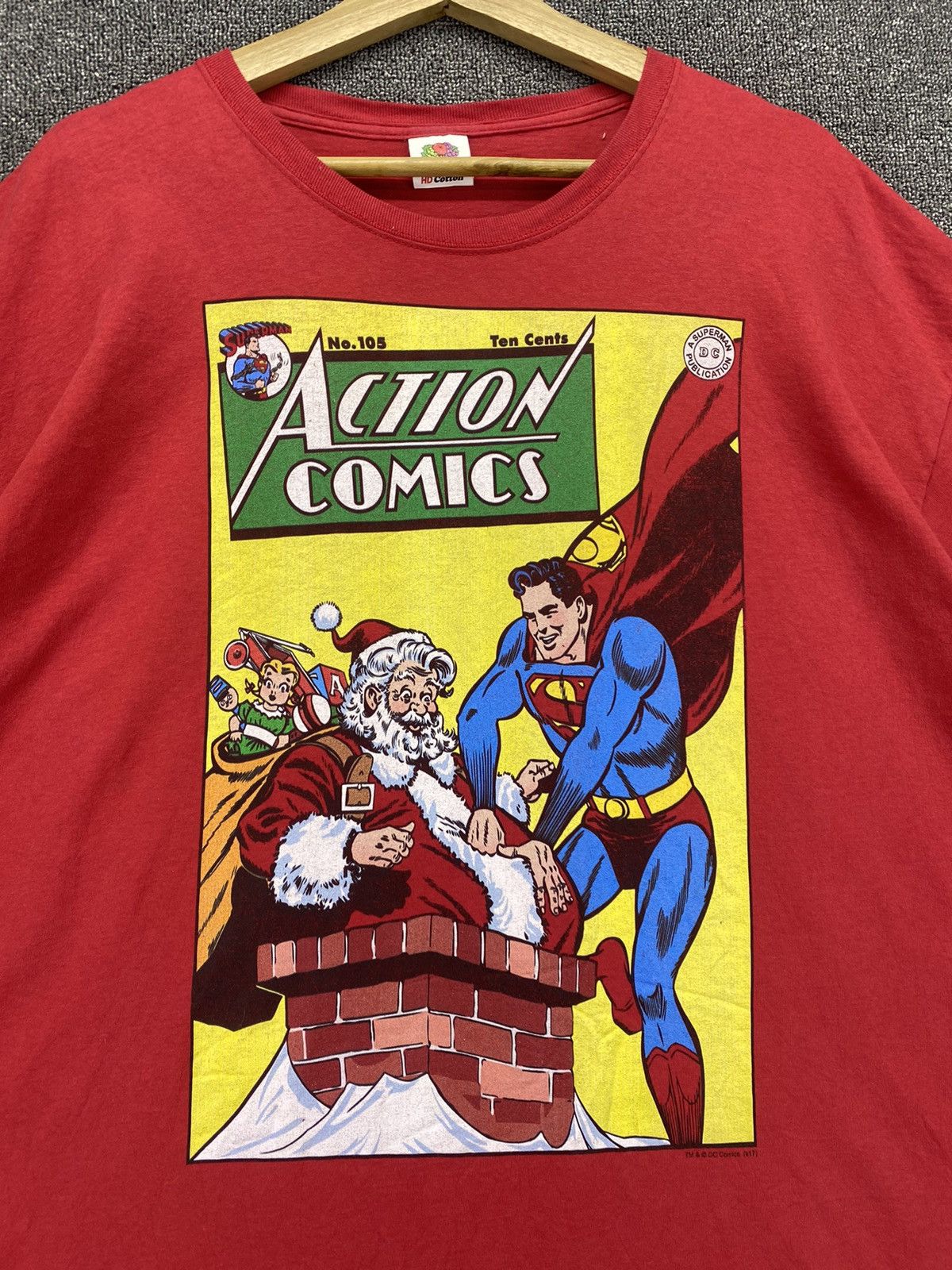 DC Comics × Vintage Vintage Superman Christmas Action Comics Tee T Shirts Size US XL / EU 56 / 4 - 5 Thumbnail