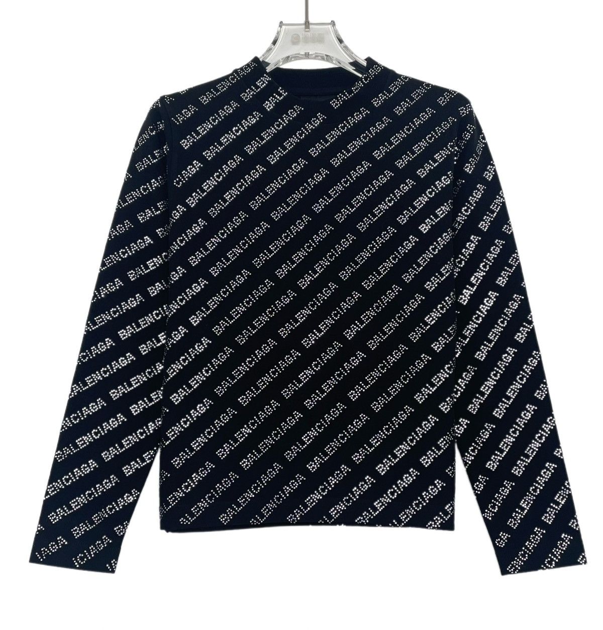 Balenciaga Balenciaga Logo Sequin Casual Long Sleeve T-shirt K26WX Size S / US 4 / IT 40 - 1 Thumbnail