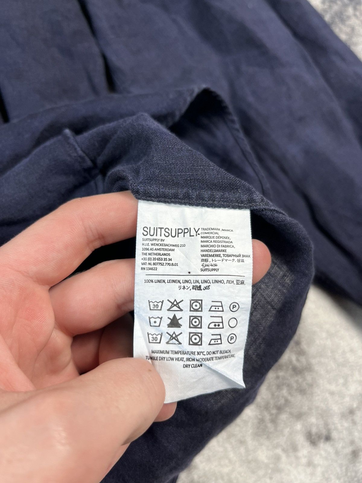 Suitsupply Suitsupply Linen Shirt Navy Slim Fit 39/40 Casual Size US M / EU 48-50 / 2 - 7 Thumbnail