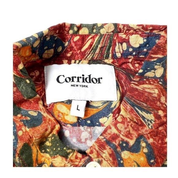 Corridor Corridor Mens Multi Marbleized Long Sleeve Collared Button U Size US L / EU 52-54 / 3 - 3 Thumbnail
