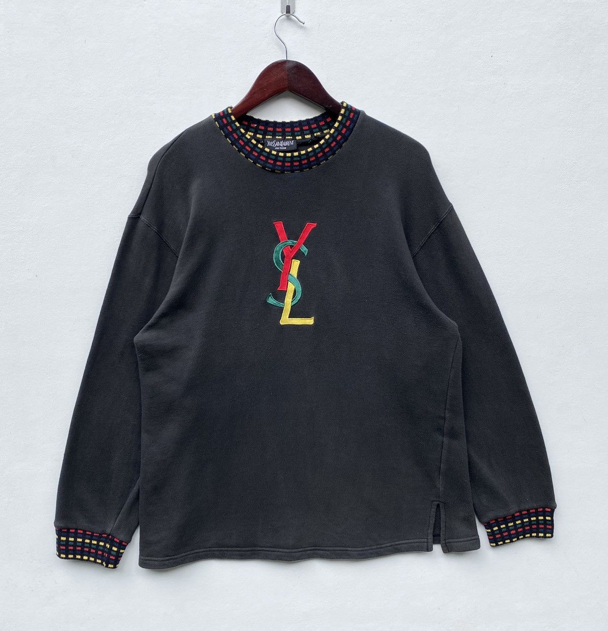 Yves Saint Laurent Vintage Yves Saint Laurent Sweatshirt Embroidery Logo YSL Size US L / EU 52-54 / 3 - 1 Thumbnail