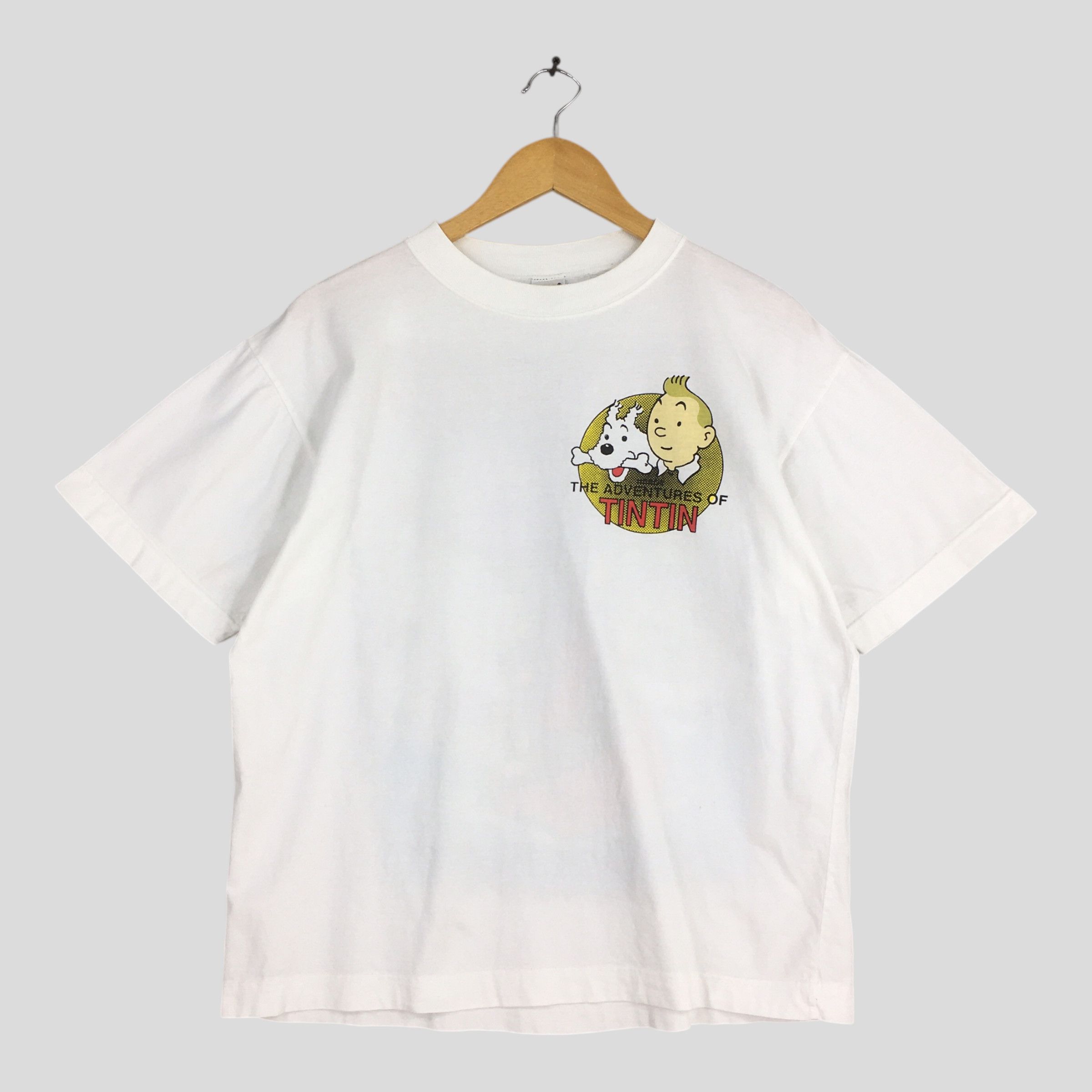 Vintage 90s The Adventures of Tintin The Black Island Tshirt L Size US L / EU 52-54 / 3 - 1 Thumbnail