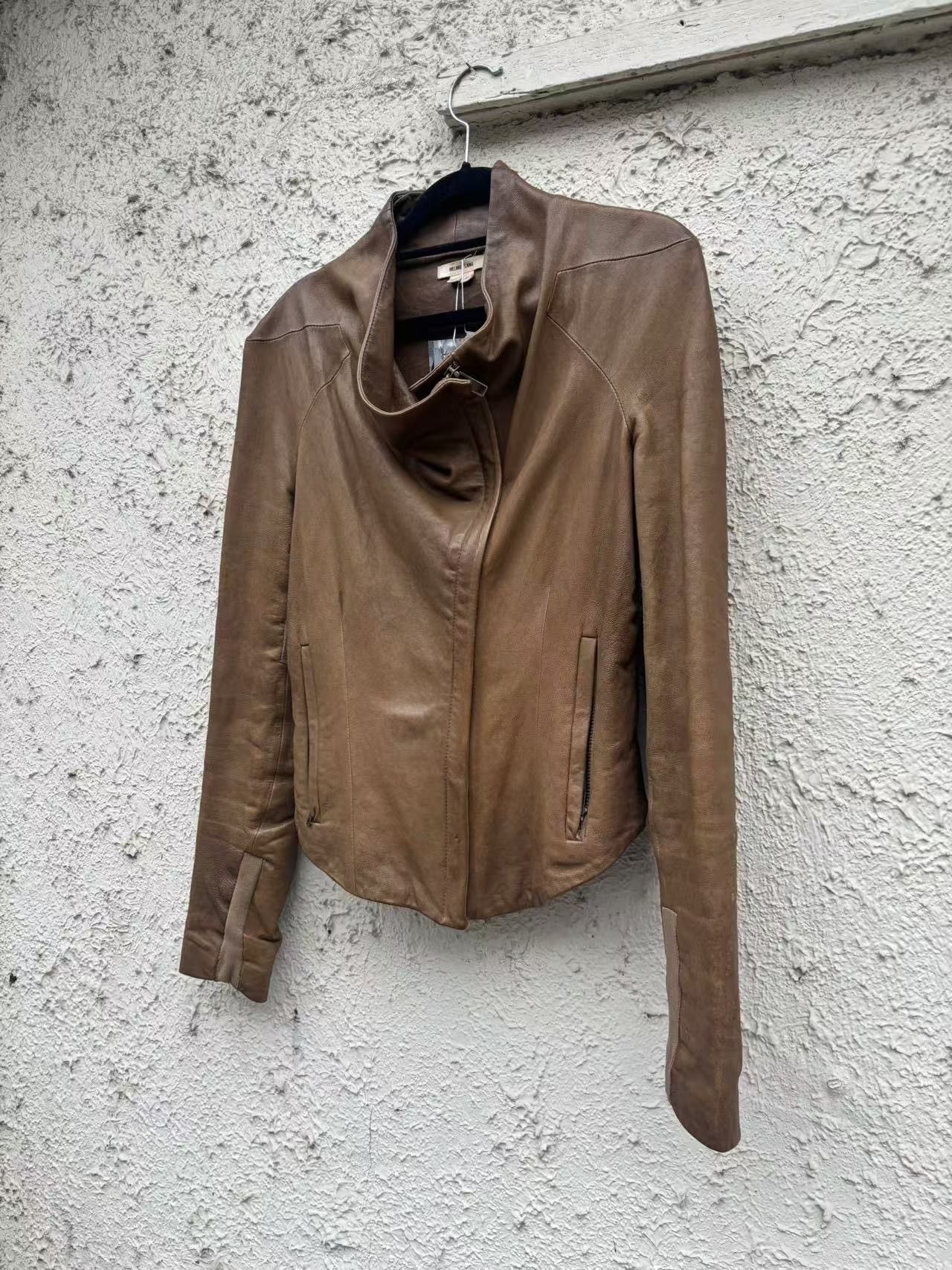 Helmut Lang helmut lang lambskin high neck collar leather jacket Size M / US 6-8 / IT 42-44 - 3 Thumbnail