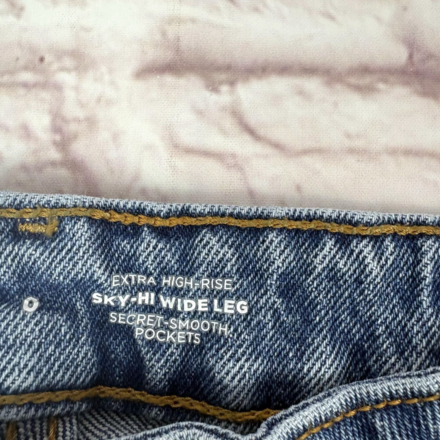 Old Navy VINTAGE Old Navy Sky Hi Wide Leg Jeans Womens 0 Blue High Rise Distressed 25x29 Size 25" / US 0 / IT 36 - 5 Thumbnail